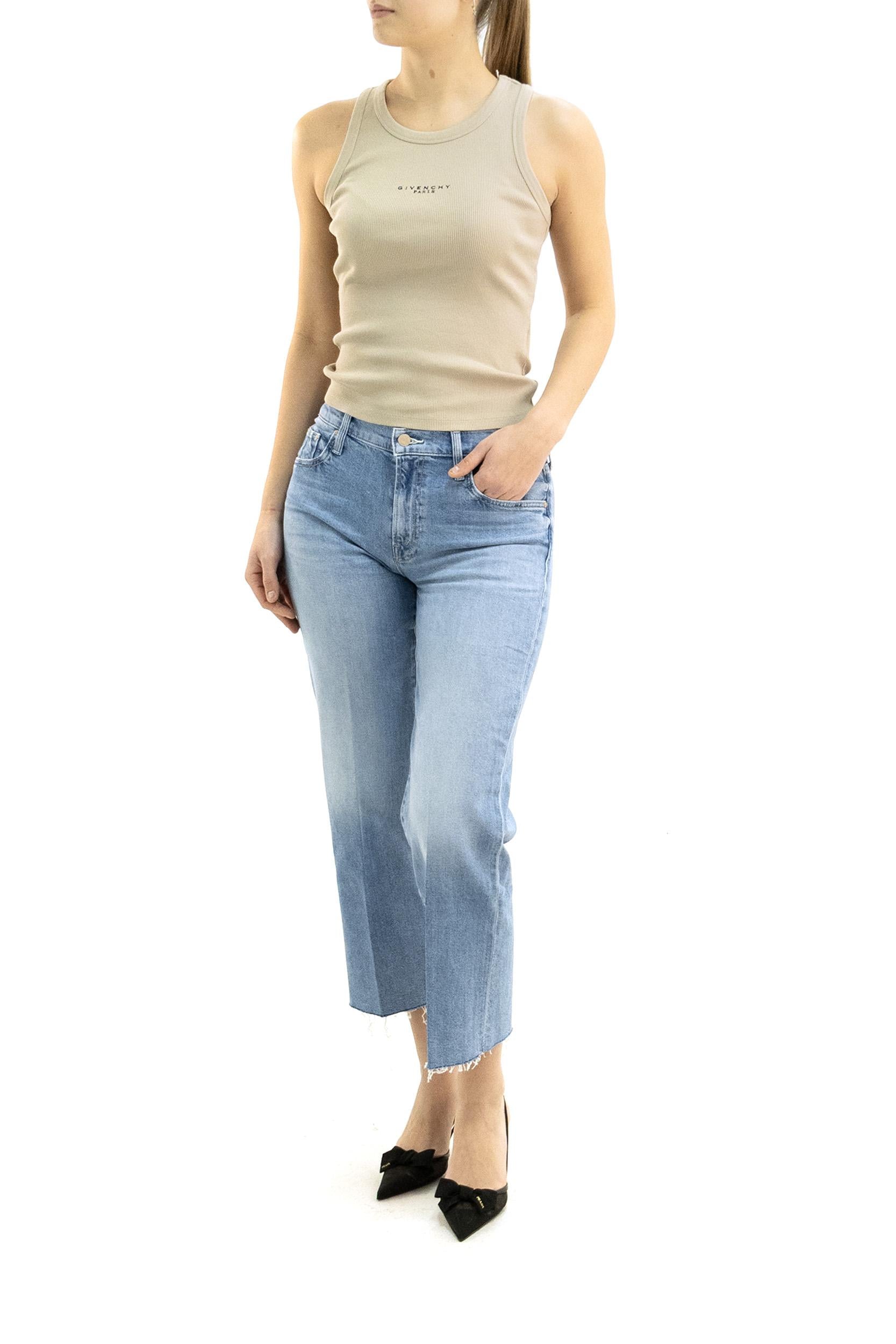Top in cotone a coste di colore beige<BR/> BW70FPP7BR 277 GIVENCHY 