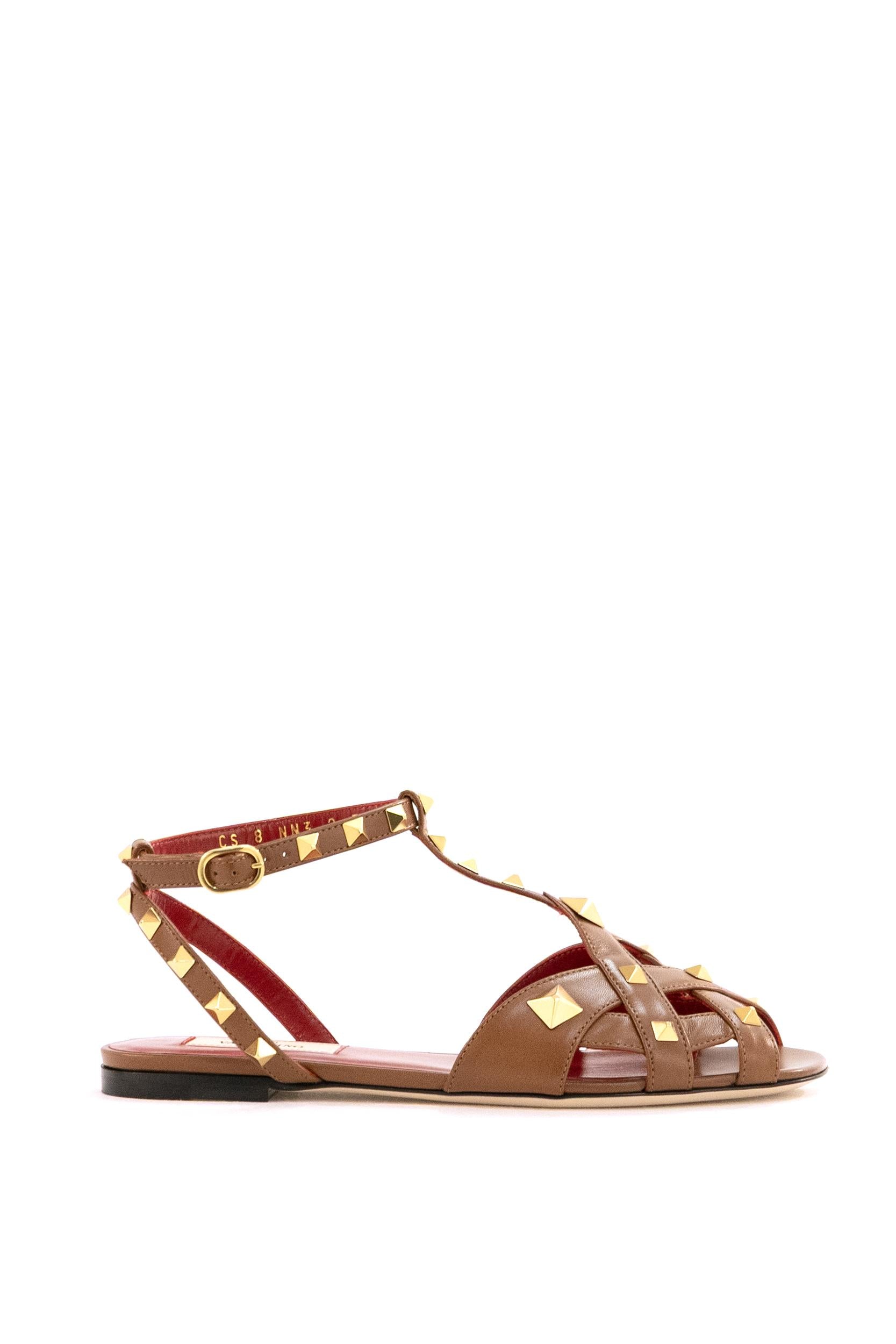 Sandali Studdy in pelle di colore marrone<BR/> 8W2S0NN3JYW N58 VALENTINO GARAVANI 