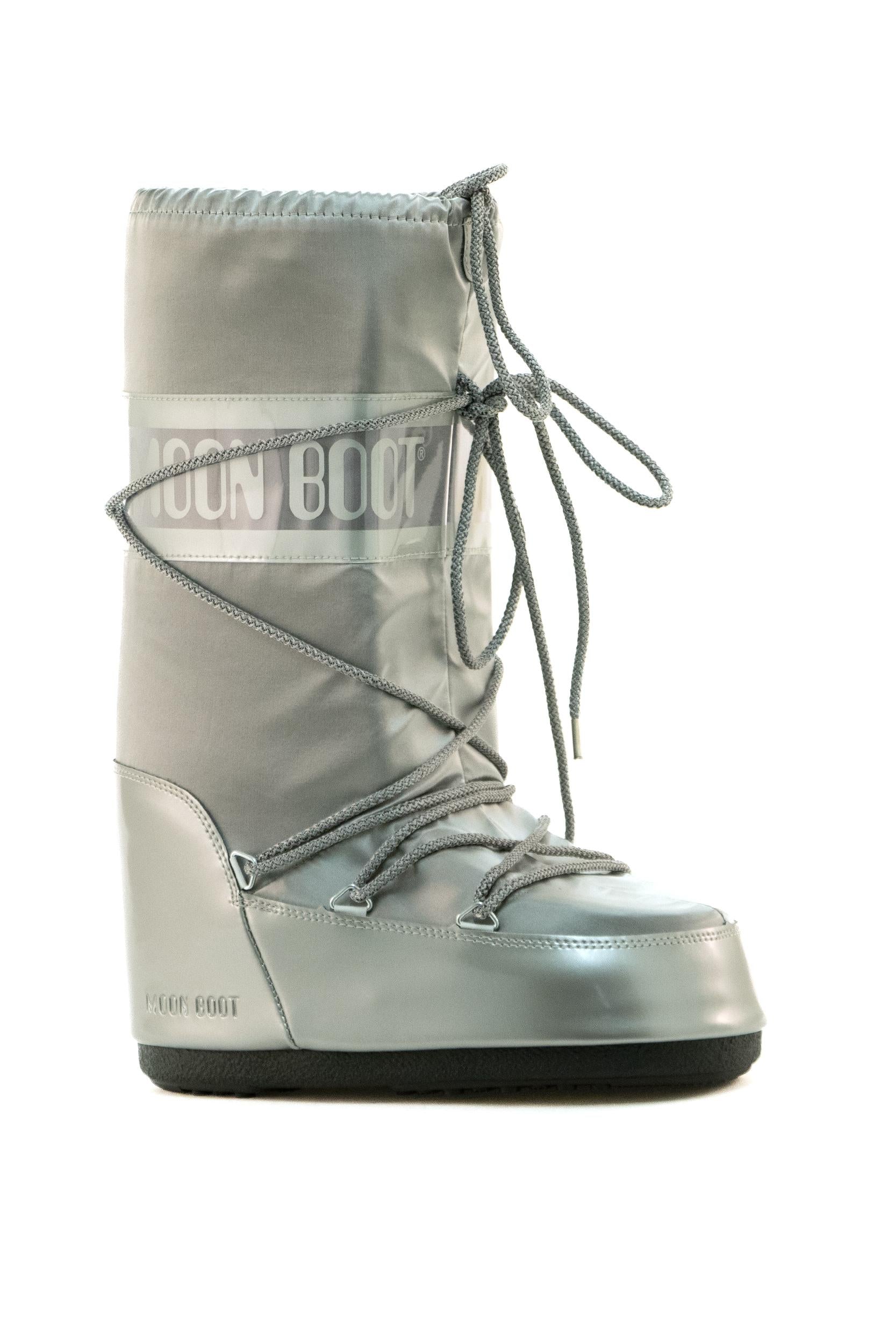 Stivale da neve in raso color argento 80D1401680 H001 MOON BOOT 