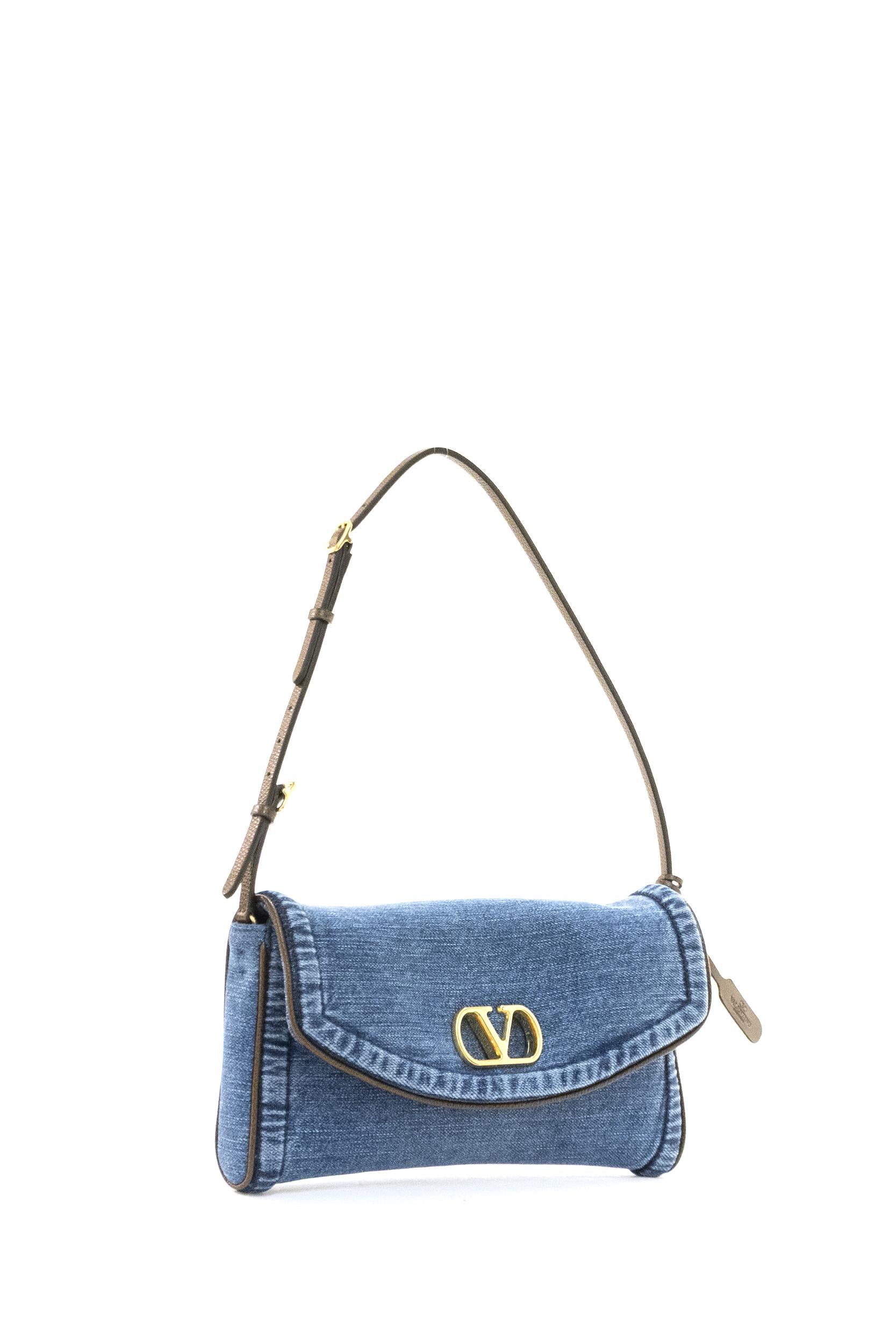 Borsa DeVain in denim color azzurro<BR/> 8W0B0T31AXQ CXJ VALENTINO GARAVANI 