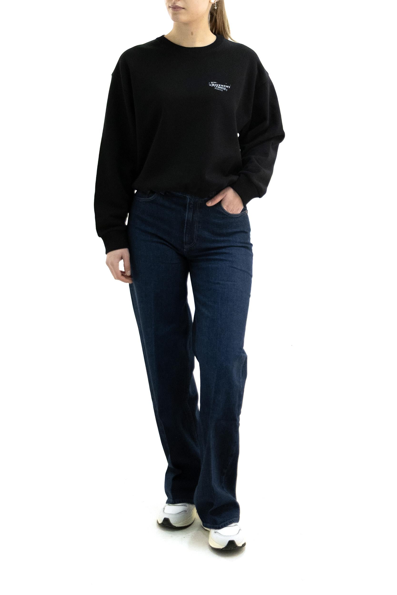 Felpa in cotone di colore nero <BR/> BWJ04UP7A7 001 GIVENCHY 