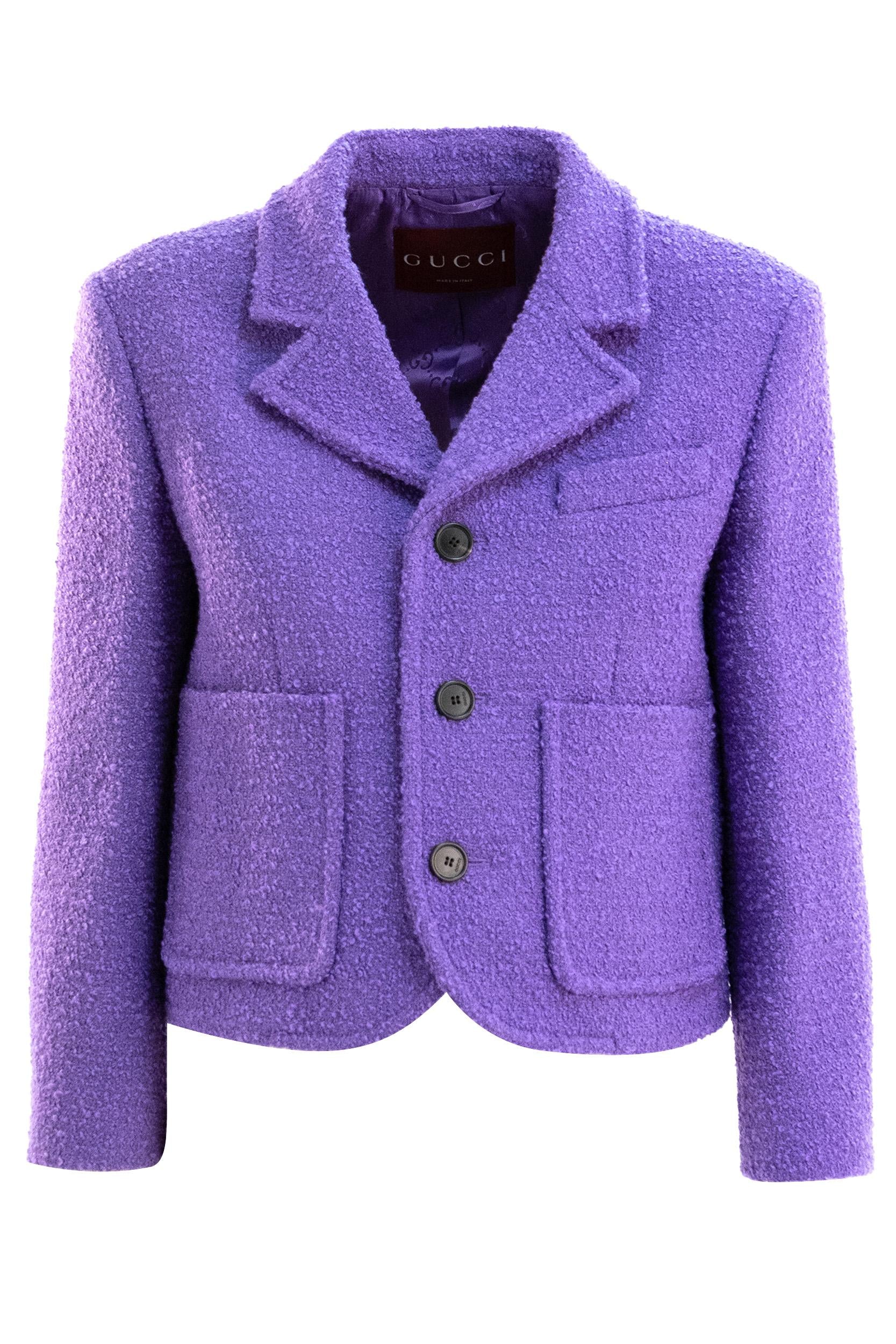 Giacca in lana e cotone bouclé color viola<BR/> 851582 Z7AWX 5007 GUCCI 