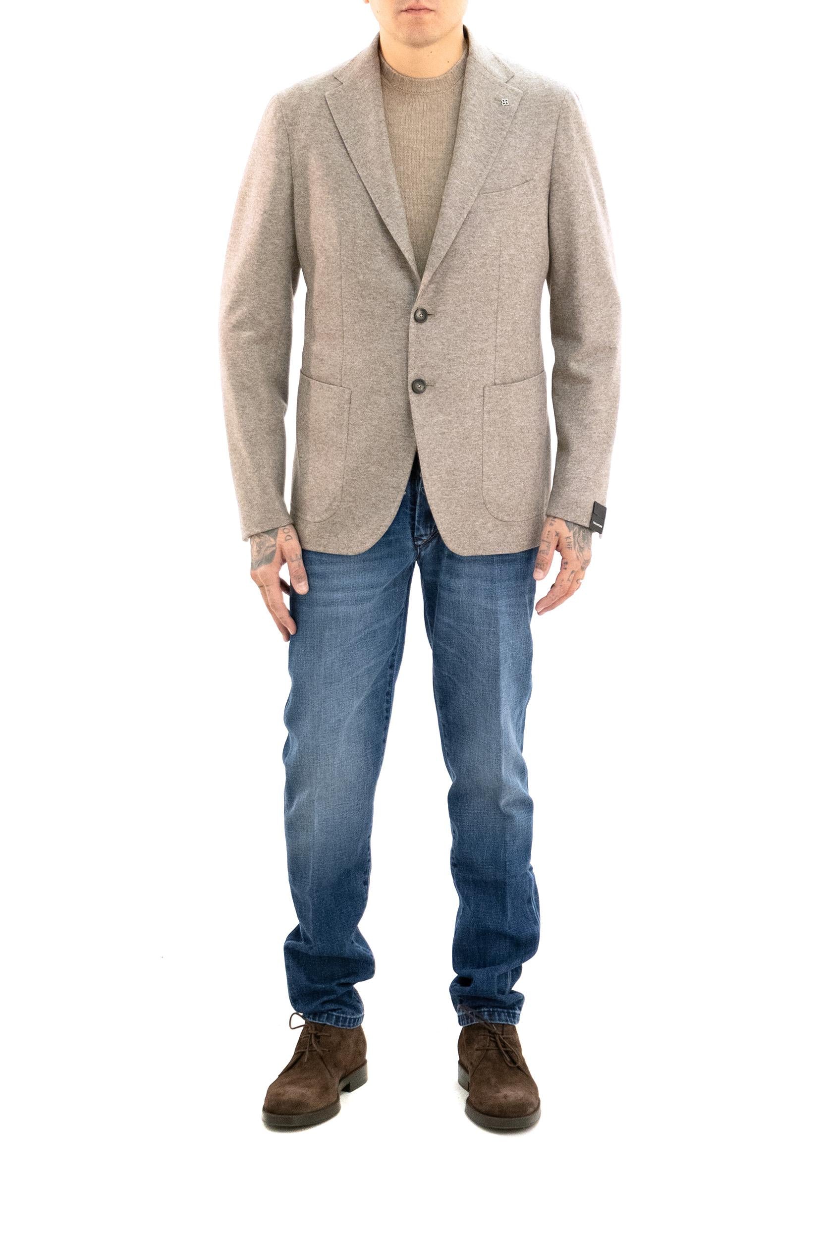 Giacca monopetto in lana di colore beige<BR/> 1SMJ22K-AI 070054J A3444 TAGLIATORE 