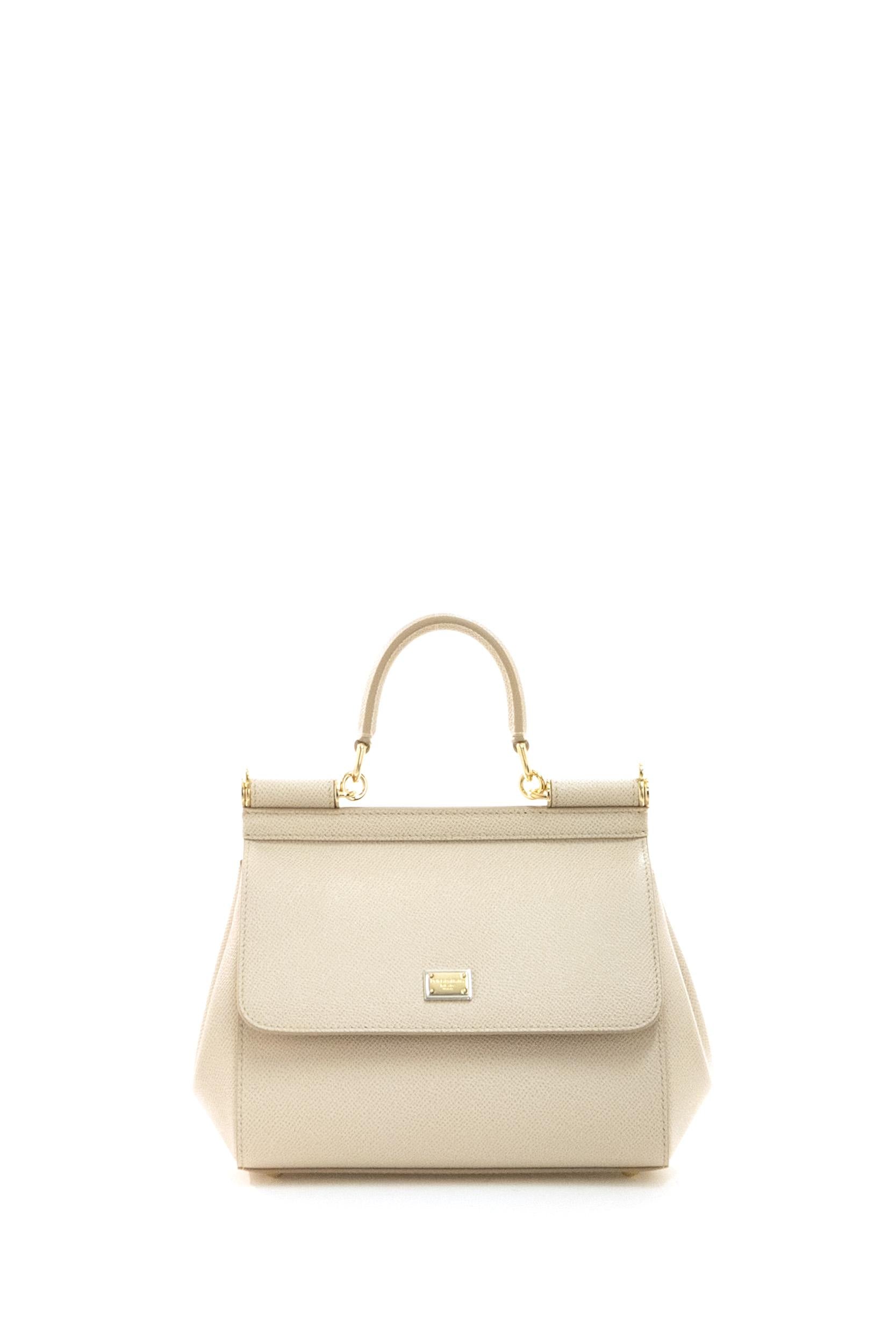 Borsa Sicily piccola in pelle Dauphine color rosa<BR/> BB6003 B1001 80414 DOLCE & GABBANA 