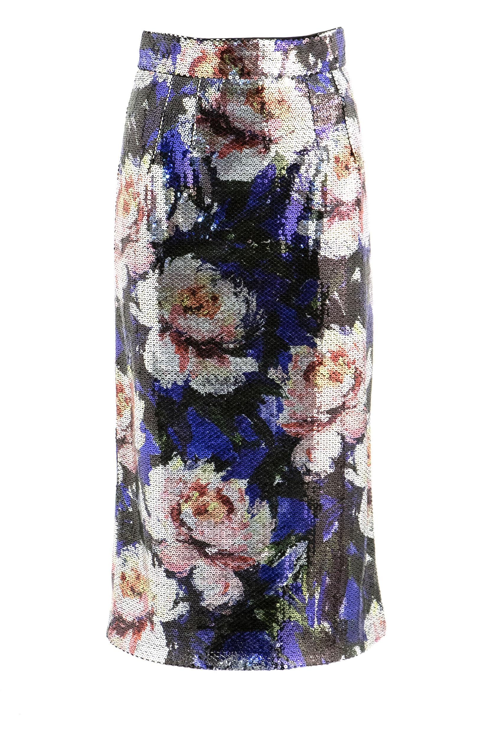 Gonna Longuette in Paillettes<BR/> F4CS8T FSSKL HP4YC DOLCE & GABBANA 