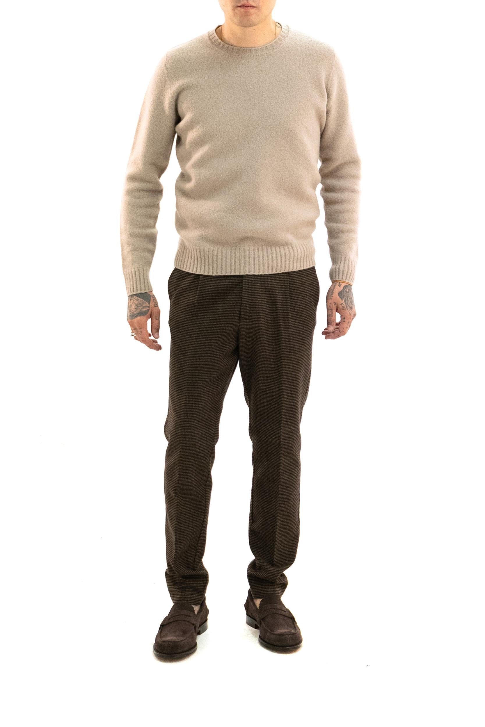 Pantaloni Mitte in Cotone Marrone<BR/> S.M03.MITTE 1607 133 CRUNA 