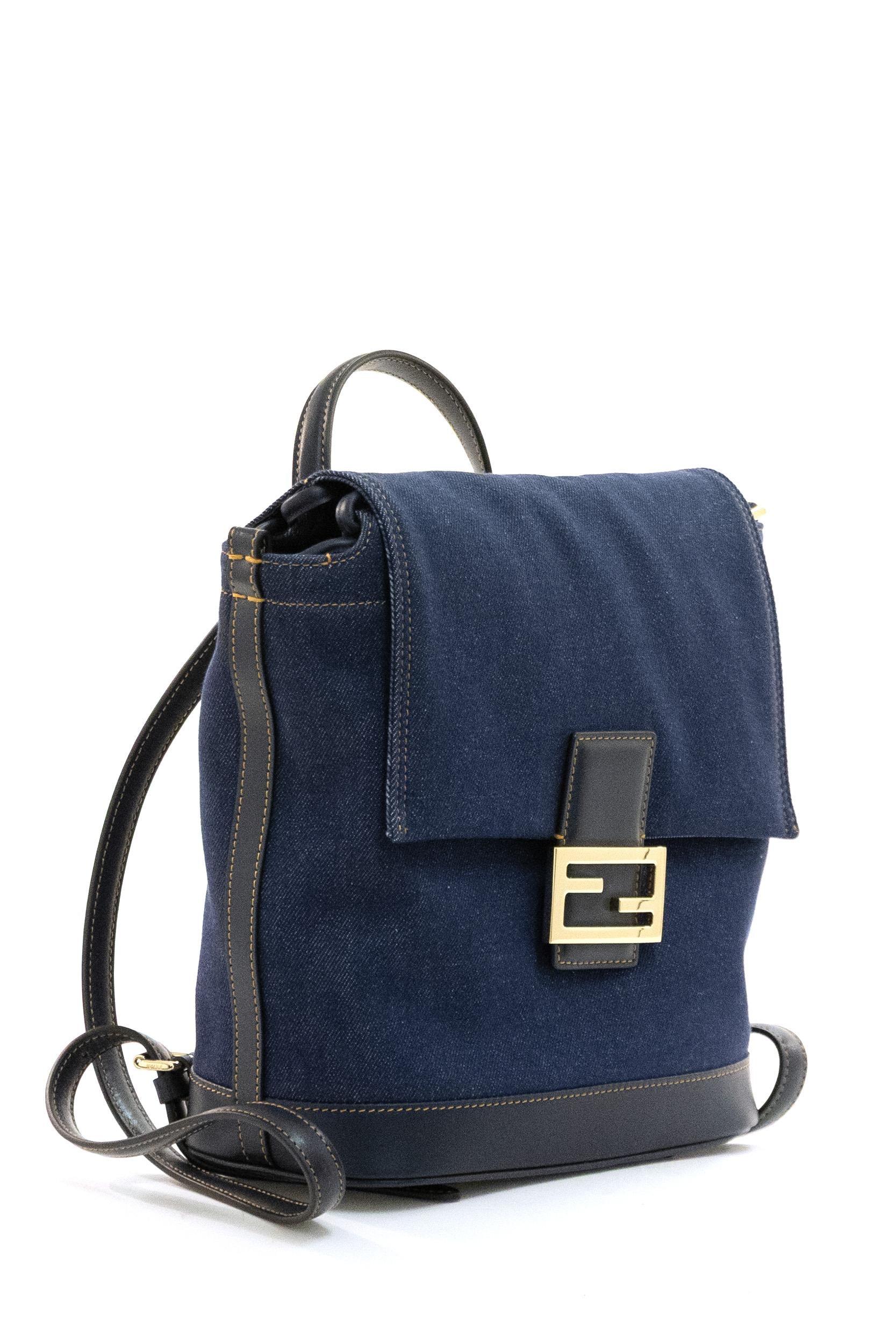 Zaino in denim di colore blu<BR/> 8BZ057 AWVF F0NAP FENDI 