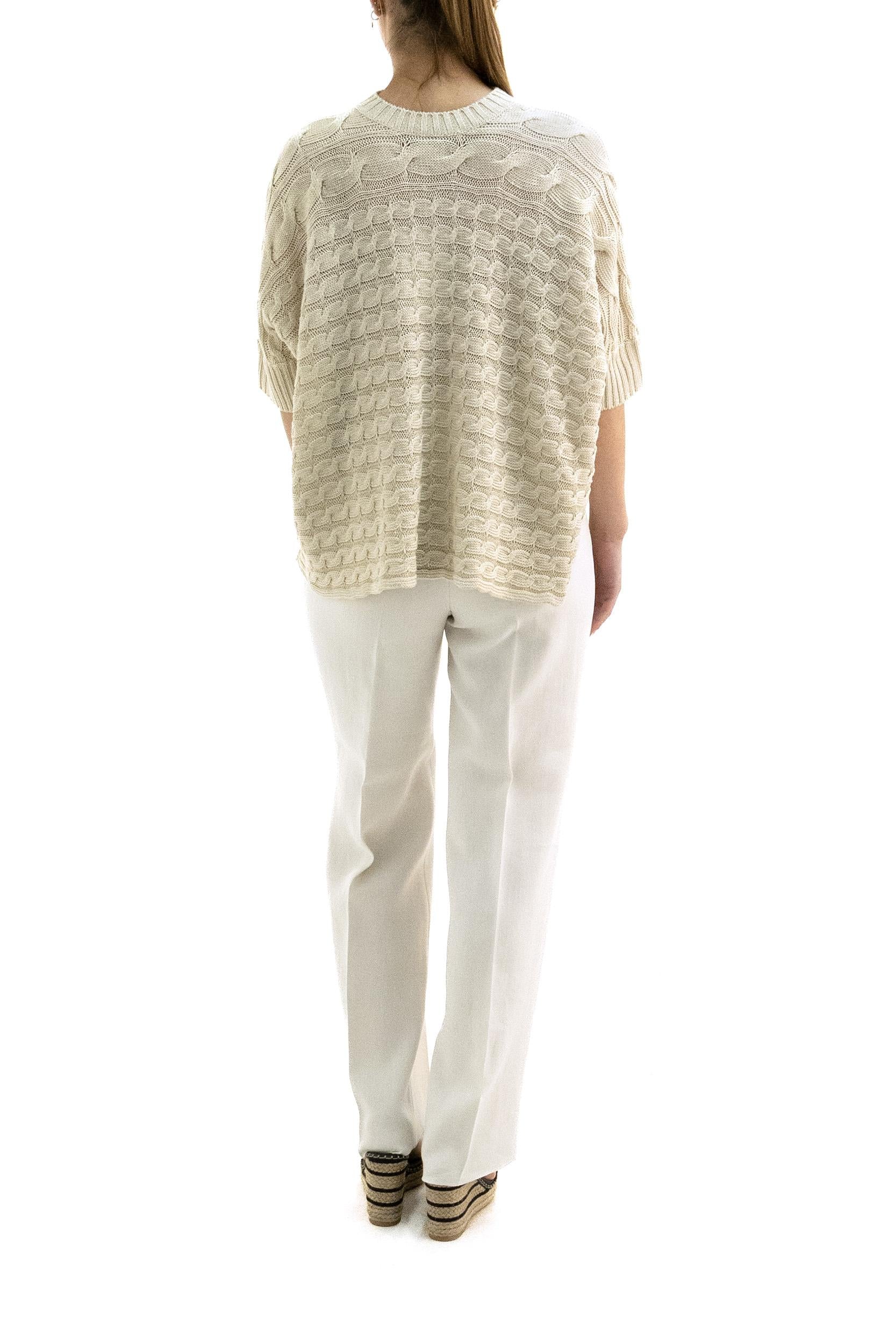 Cardigan in lino color avorio<BR/> MXMERESIA 001 MAX MARA 