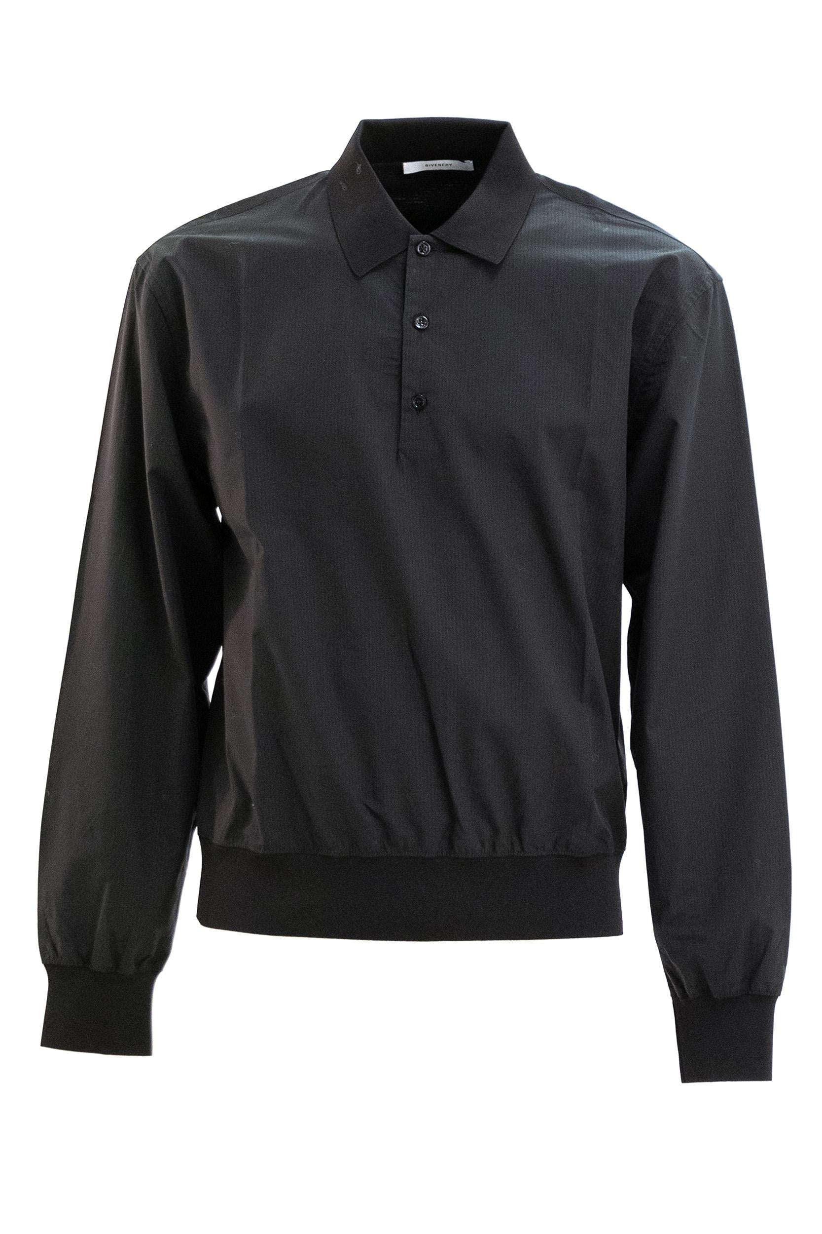Polo in cotone a righe di colore nero<BR/> BML00J163D 001 GIVENCHY 