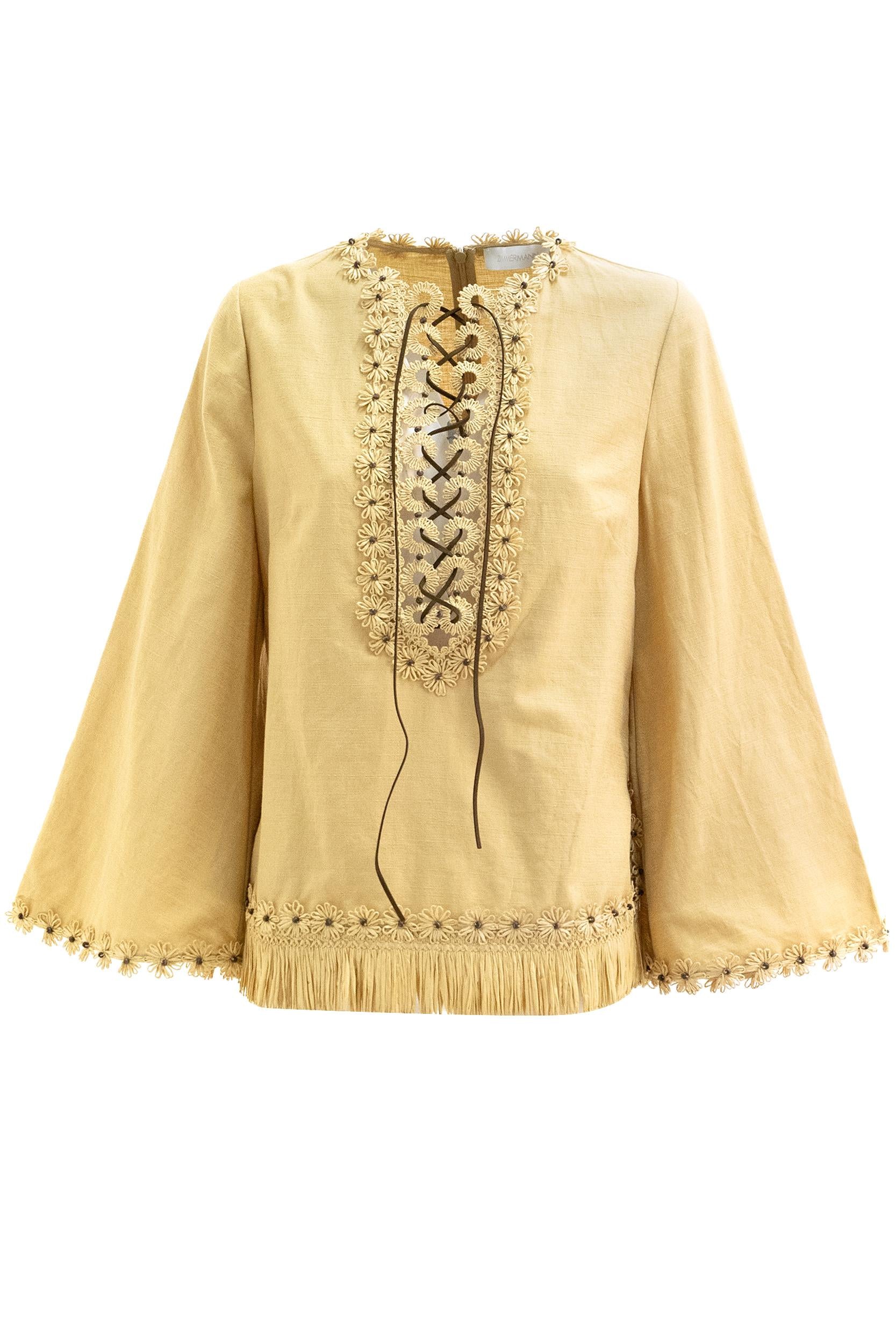 Tunica in cotone di colore beige<BR/> 7541TSS263 OATMEAL ZIMMERMANN 