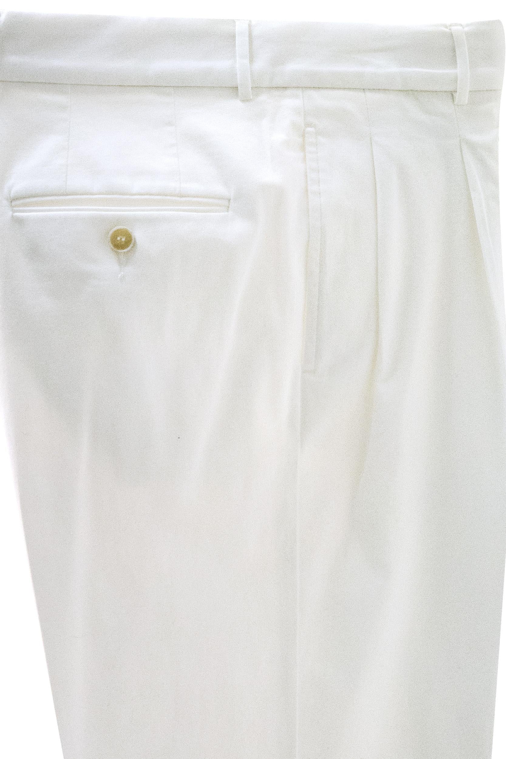 Pantaloni in cotone di colore bianco<BR/> S.M04.PIGALLE 1702 100 CRUNA 