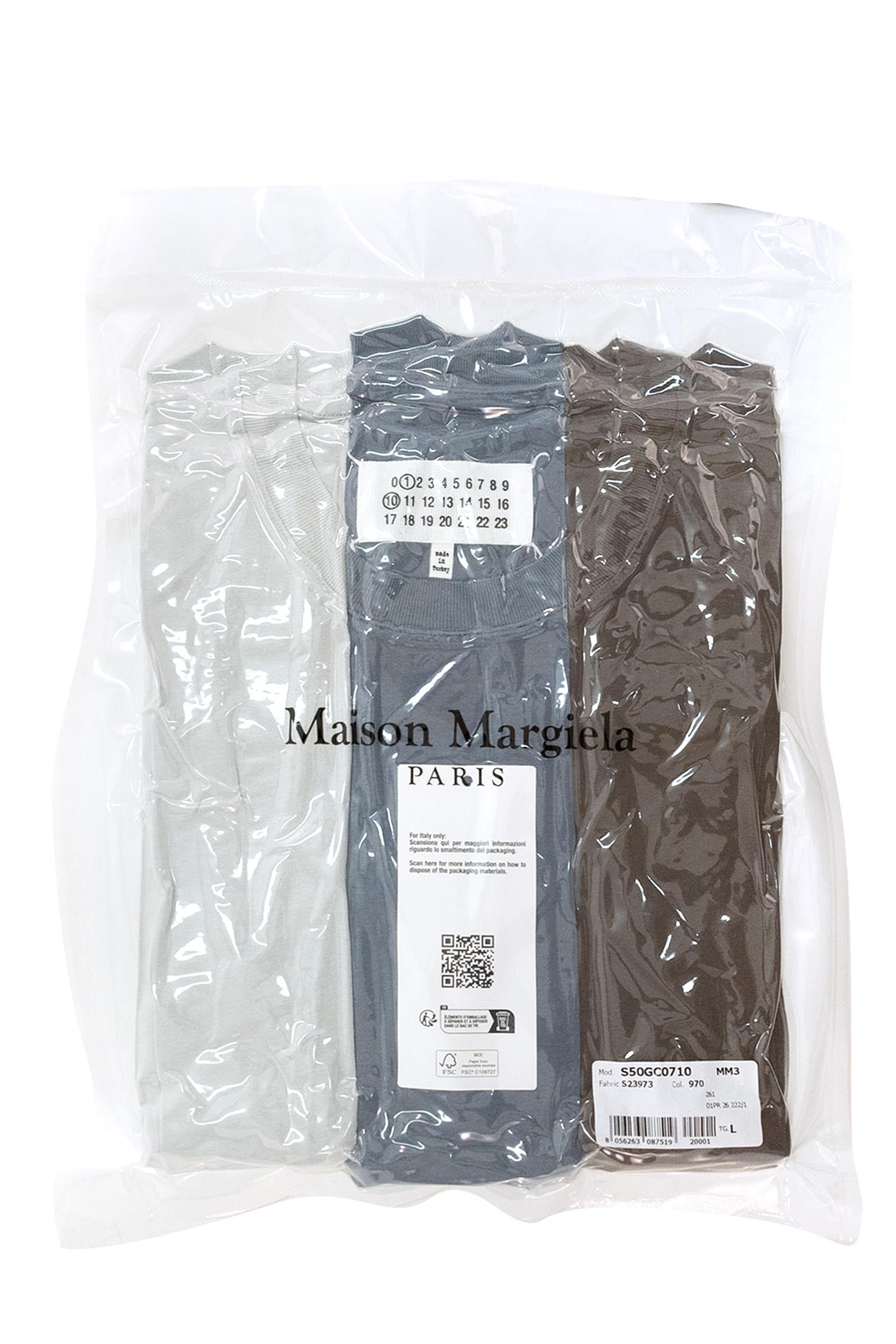 Confezione da 3 T-shirt in jersey di cotone<BR/> S50GC0710 S23973 970 MAISON MARGIELA 