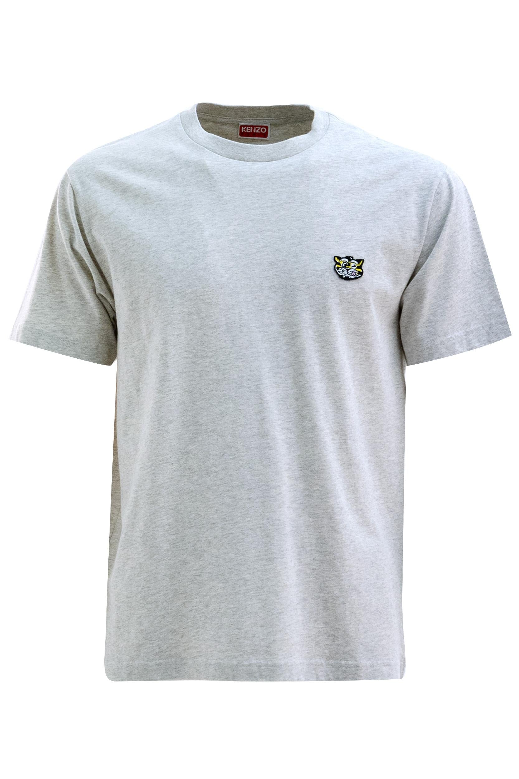 T-shirt in cotone di colore grigio<BR/> FG55TS2054SG 93 KENZO 
