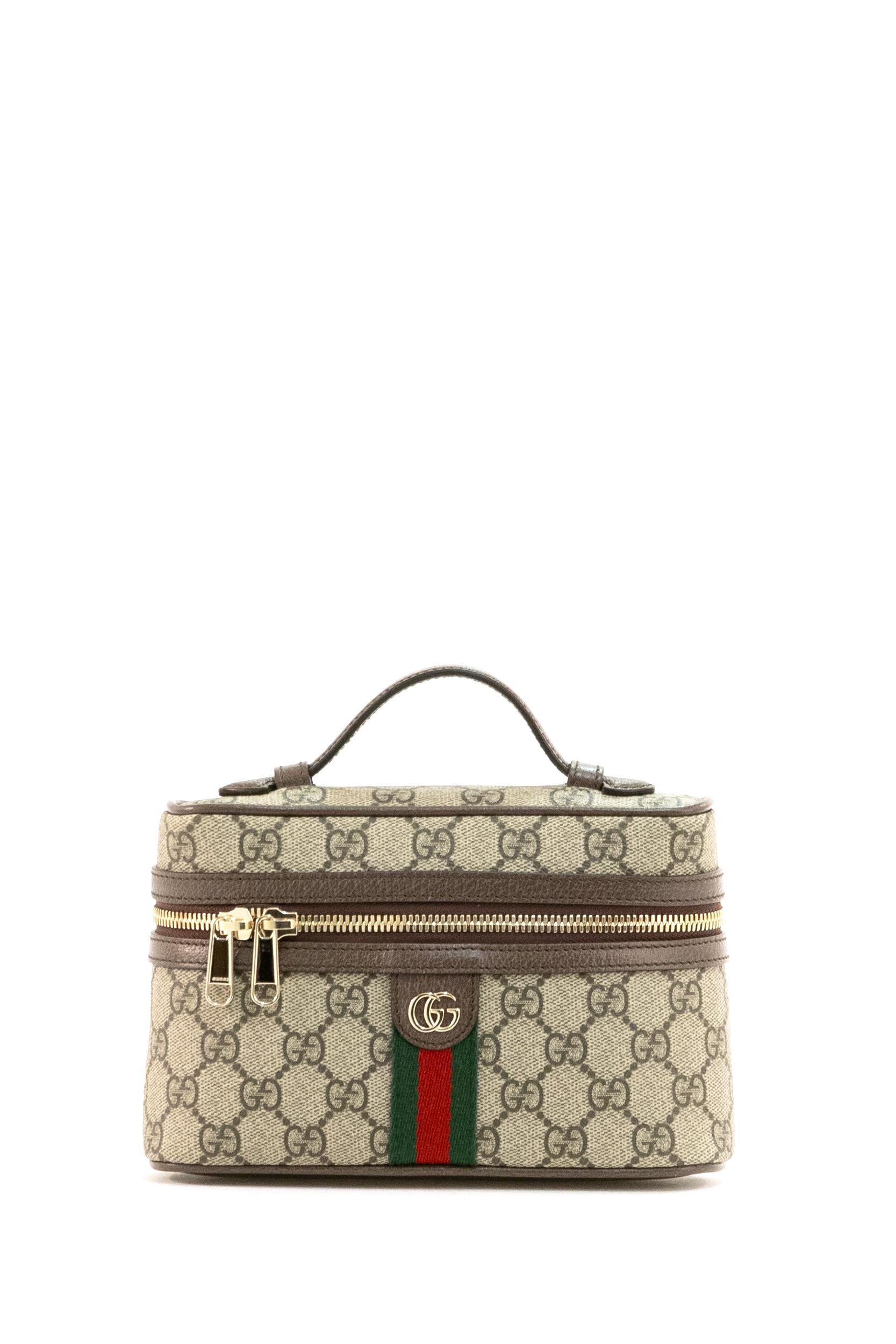 Vanity bag Ophidia in tessuto GG beige e marrone scuro<BR/> 838491 FAE0P 9746 GUCCI 