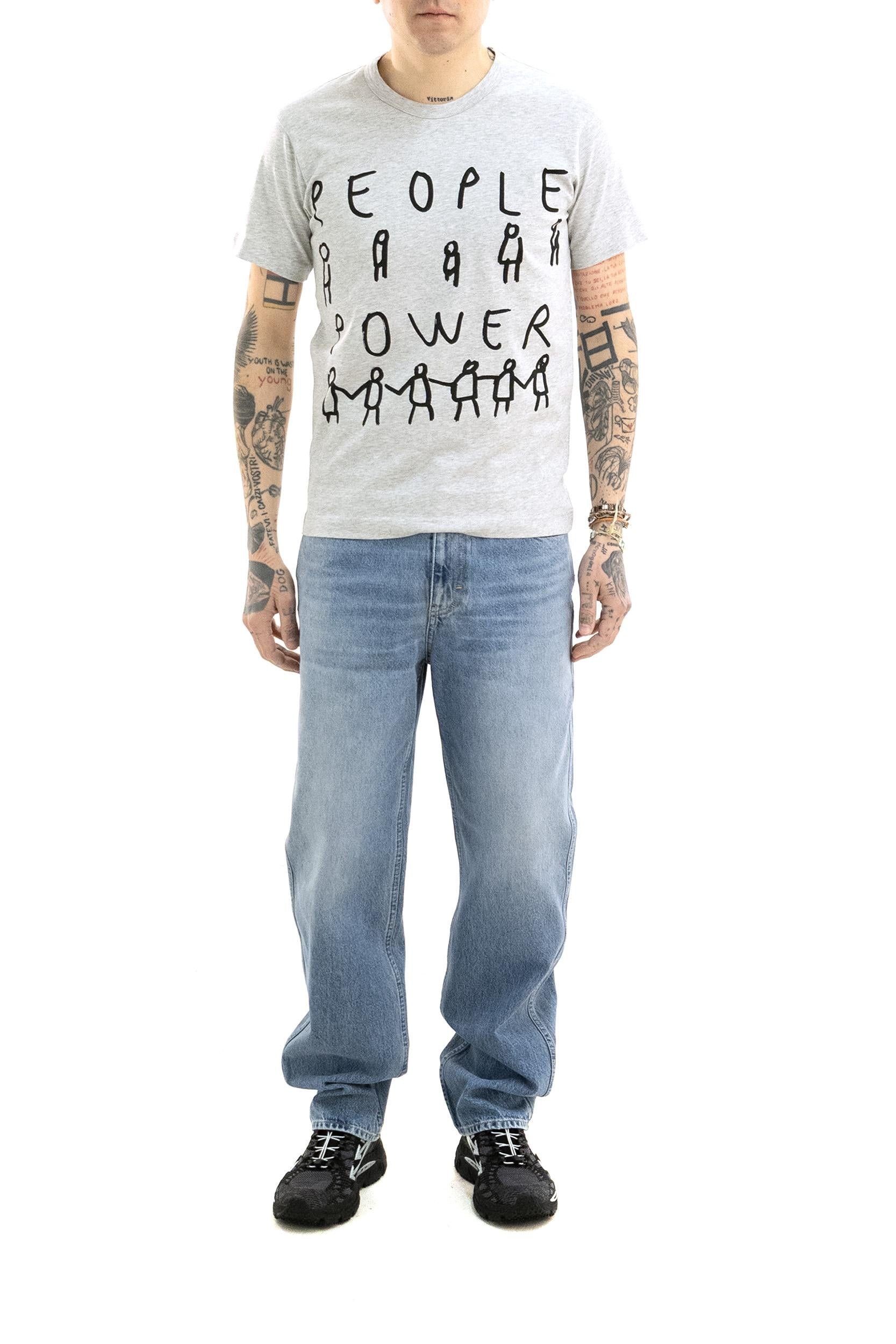T-shirt in cotone di colore grigio<BR/> FQ-T033 1 CDG SHIRT 