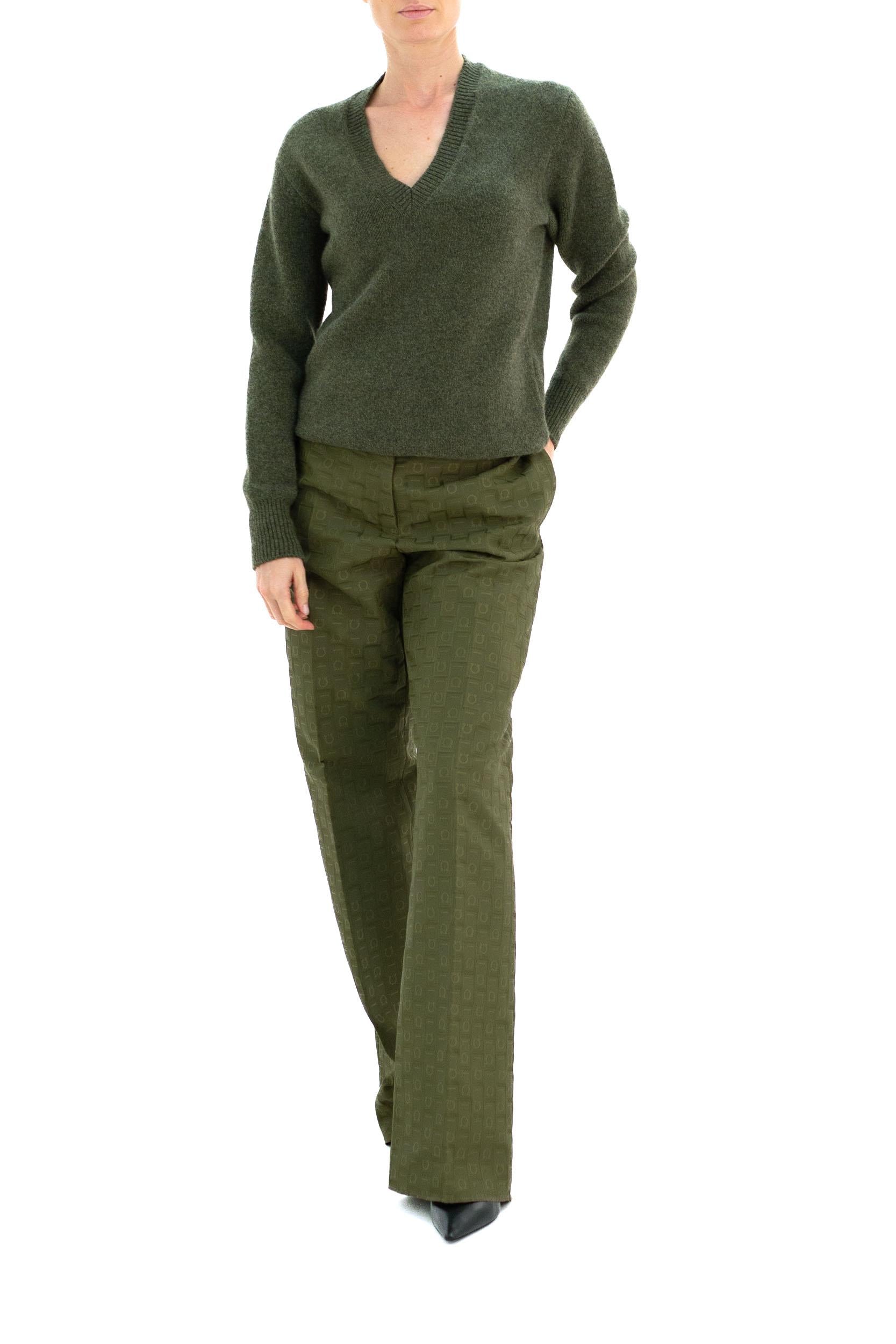 Pullover in cashmere<BR/> 112896 0777595 VERDE FERRAGAMO 