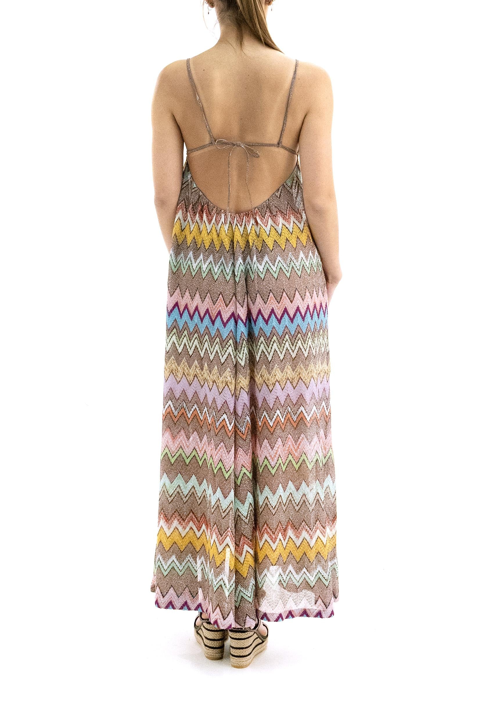 Copricostume in viscosa lamé con macro zig zag multicolore<BR/> MS26SQ1V-BR014K SM9YK MISSONI 