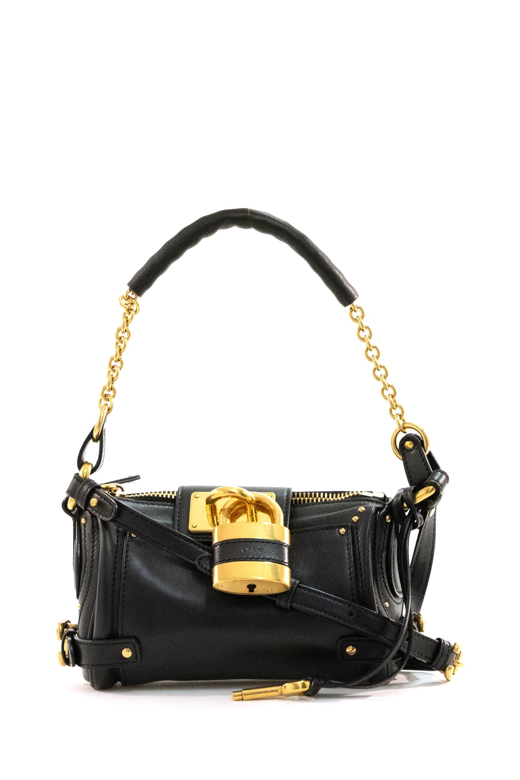 Borsa Paddington small in pelle granata color nero<BR/> 25WS803P75 001 CHLOE' 