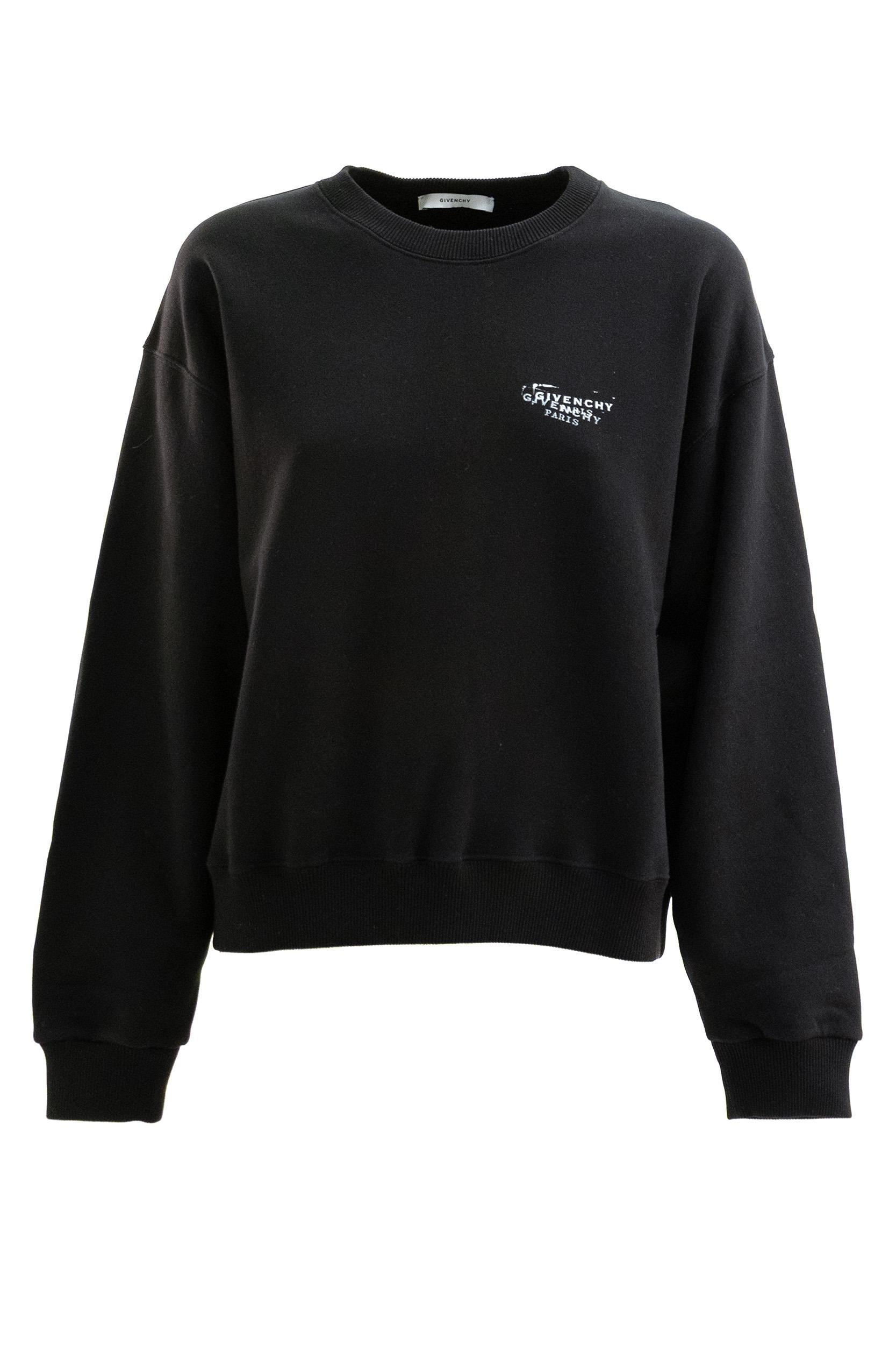 Felpa in cotone di colore nero <BR/> BWJ04UP7A7 001 GIVENCHY 