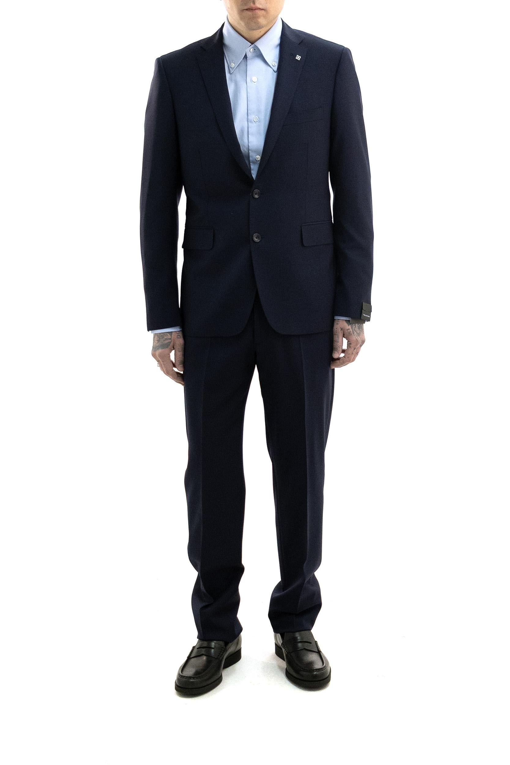 Abito monopetto in lana di colore blu<BR/> 2FBR22B01 550034 I3089 TAGLIATORE 