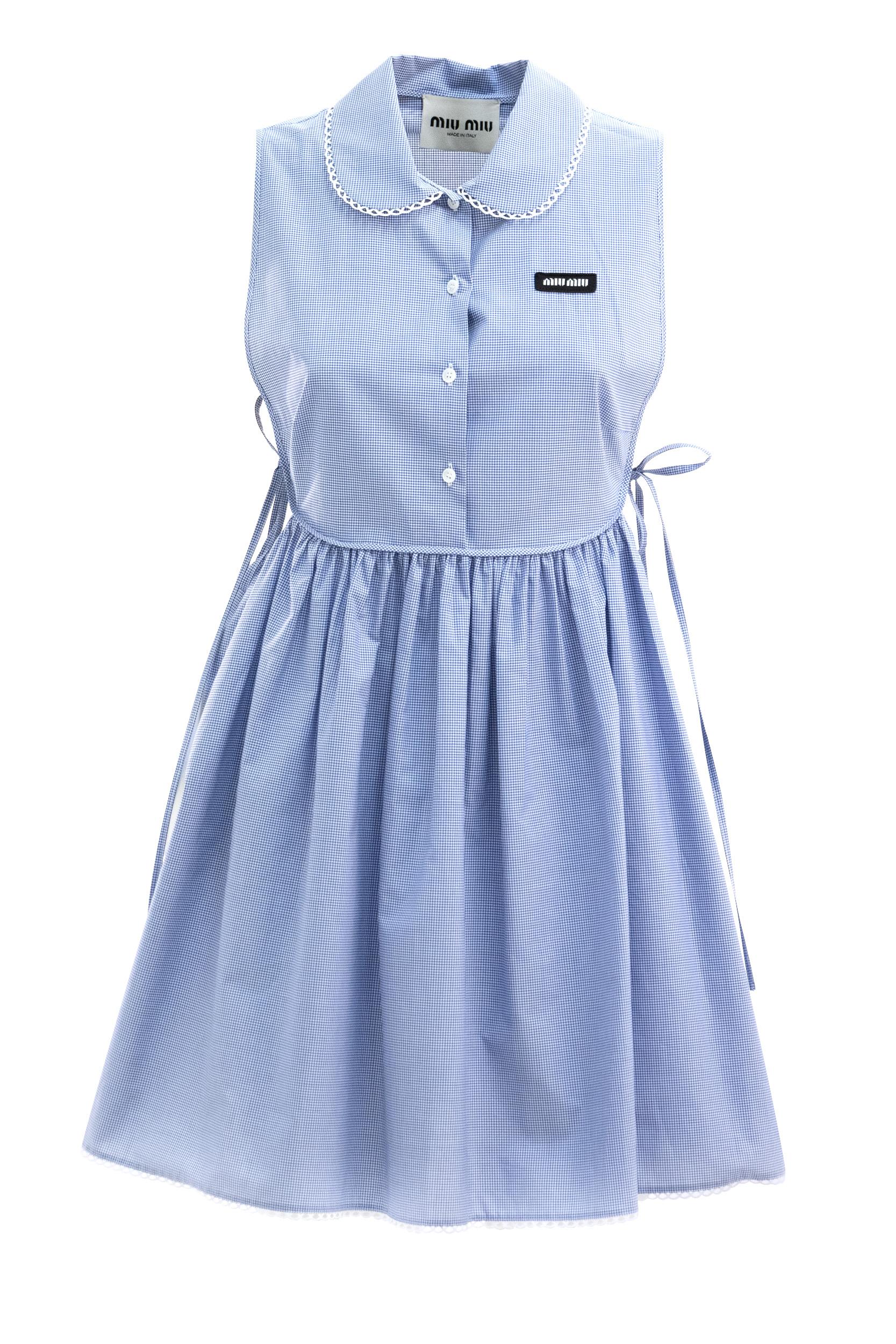 Abito in Popeline Vichy<BR/> MF6203 S OOO 187G F0AZ1 MIU MIU 