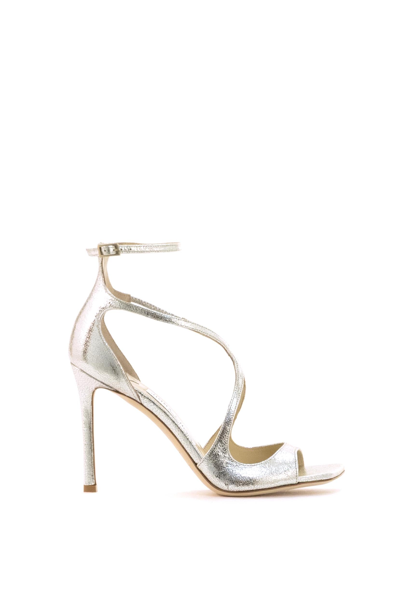 Sandalo Azia in pelle laminata con effetto glitter AZIA 95 GLE CHAMPAGNE JIMMY CHOO 