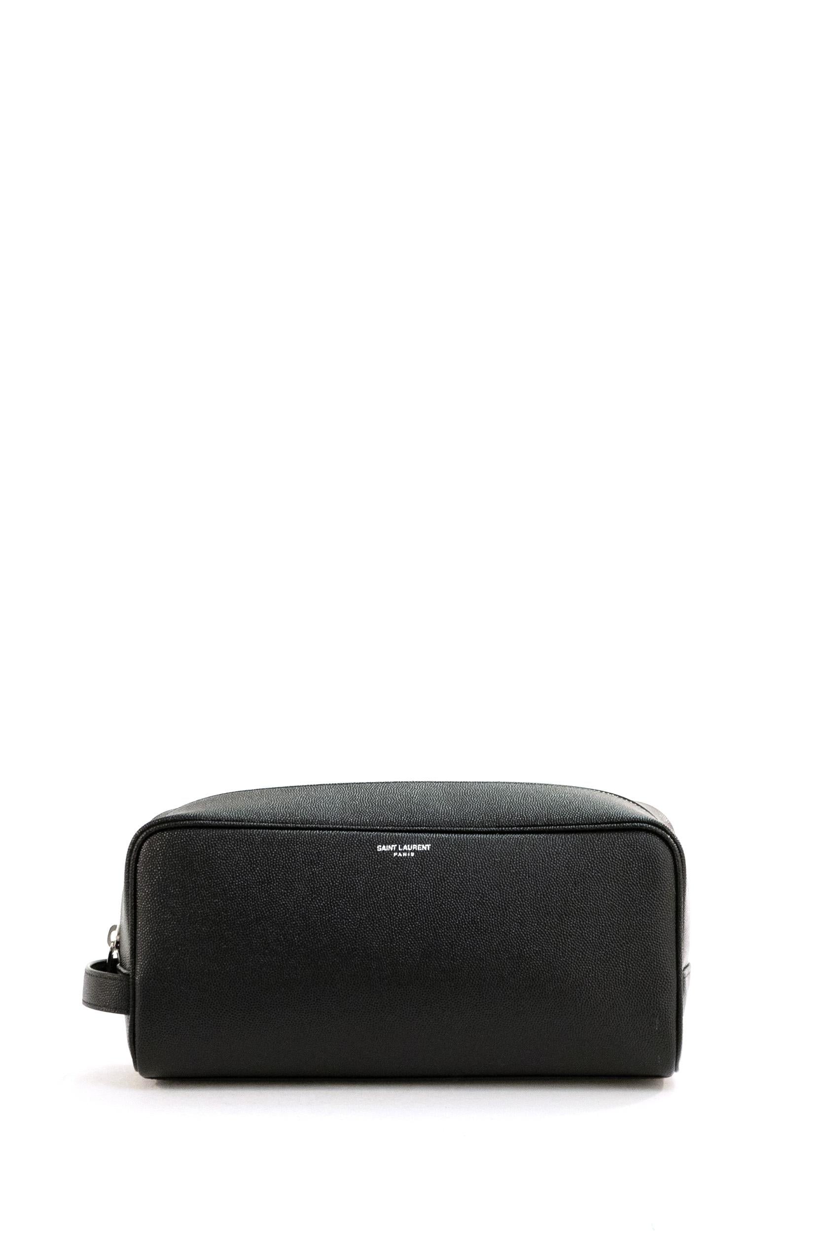 Beauty case in pelle Grain de Poudre di colore nero <BR/> 609347 1GF0N 1000 SAINT LAURENT 