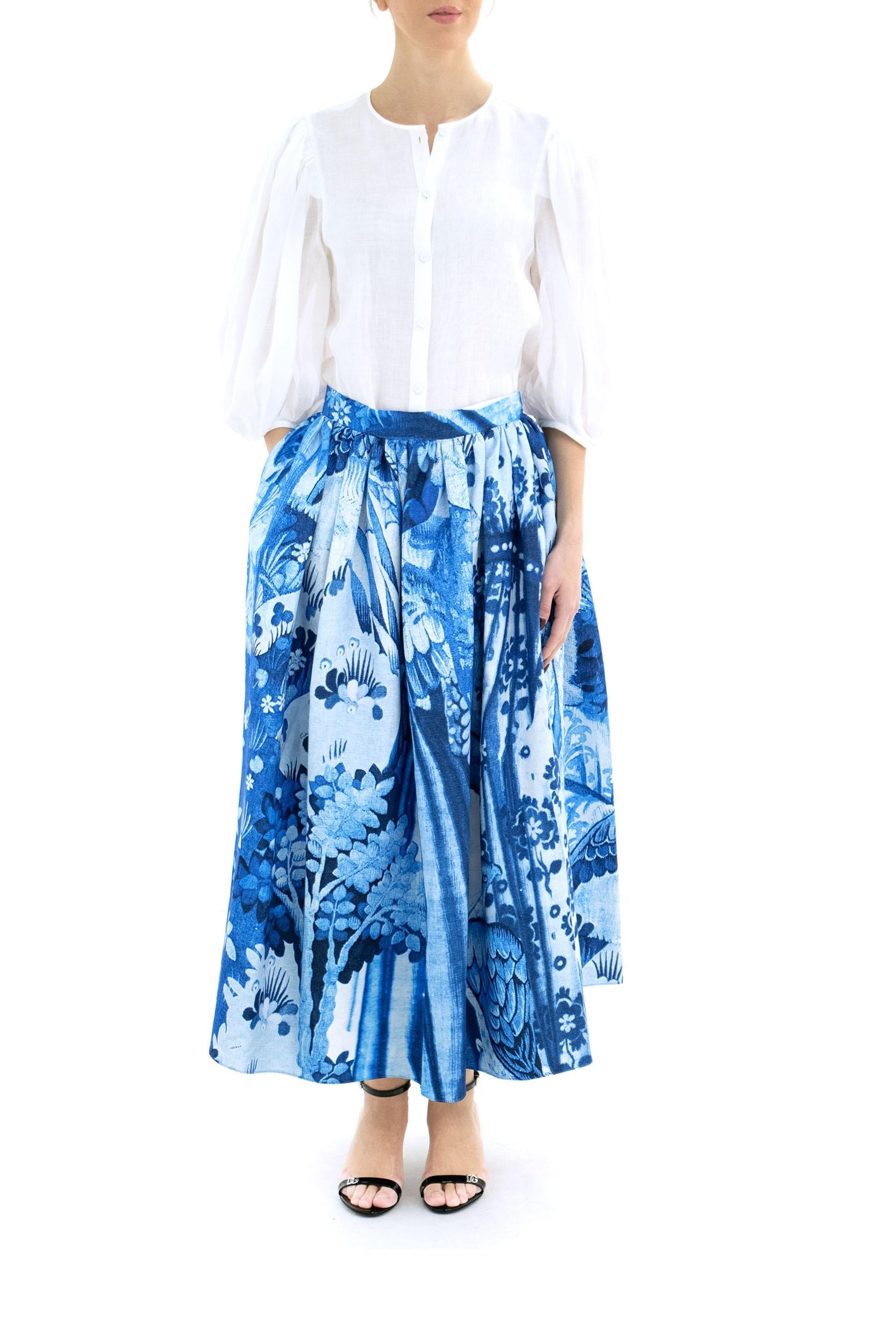 Gonna con Stampa<BR/> S1S12BLTCVF LUPIN BLUE ERDEM 