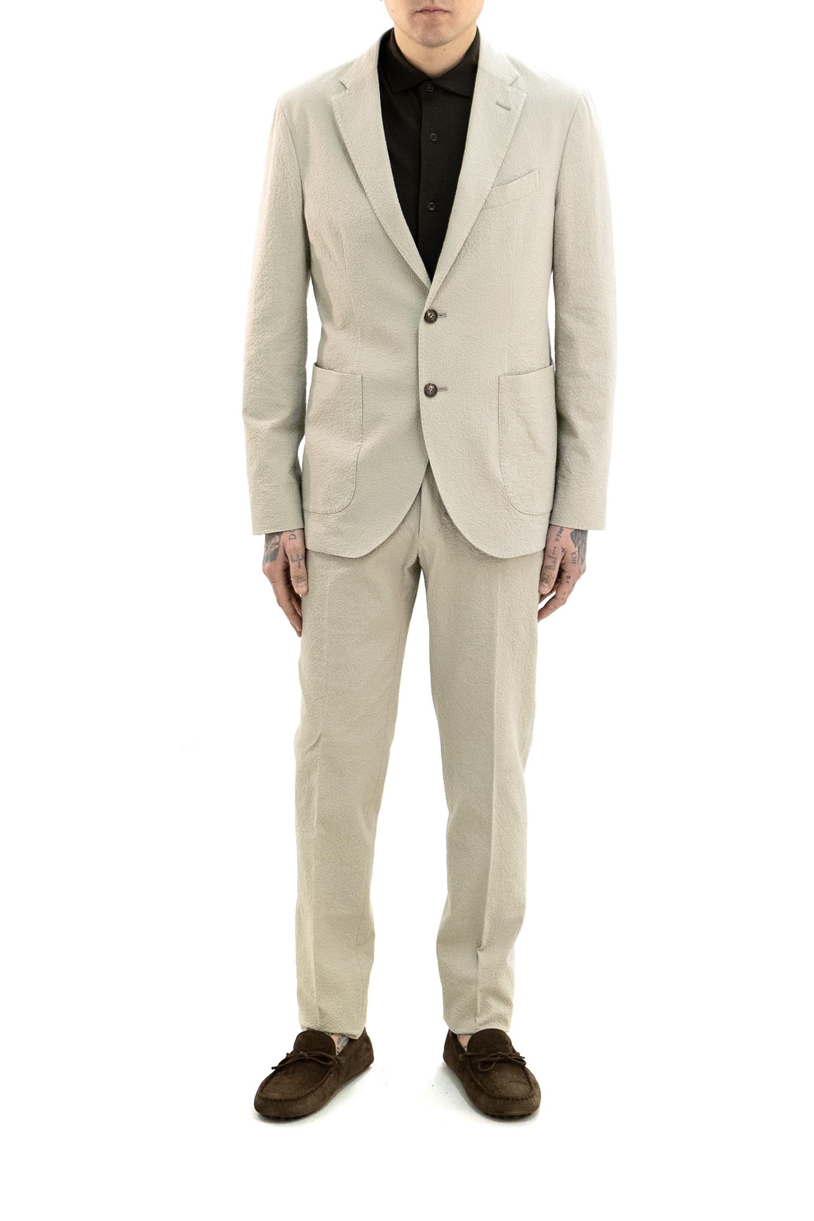 Pantaloni in seersucker color beige<BR/> 1T0035 90469 410 INCOTEX 