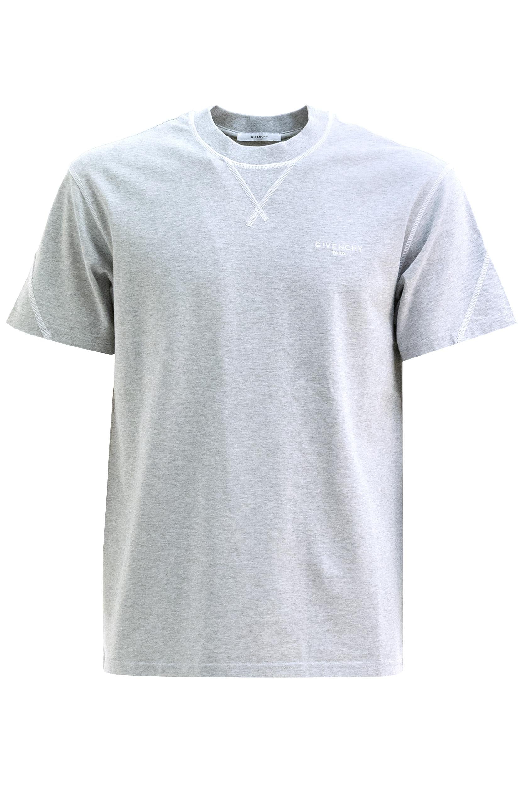 T-shirt in cotone di colore grigio<BR/> BM71953YR8 055 GIVENCHY 