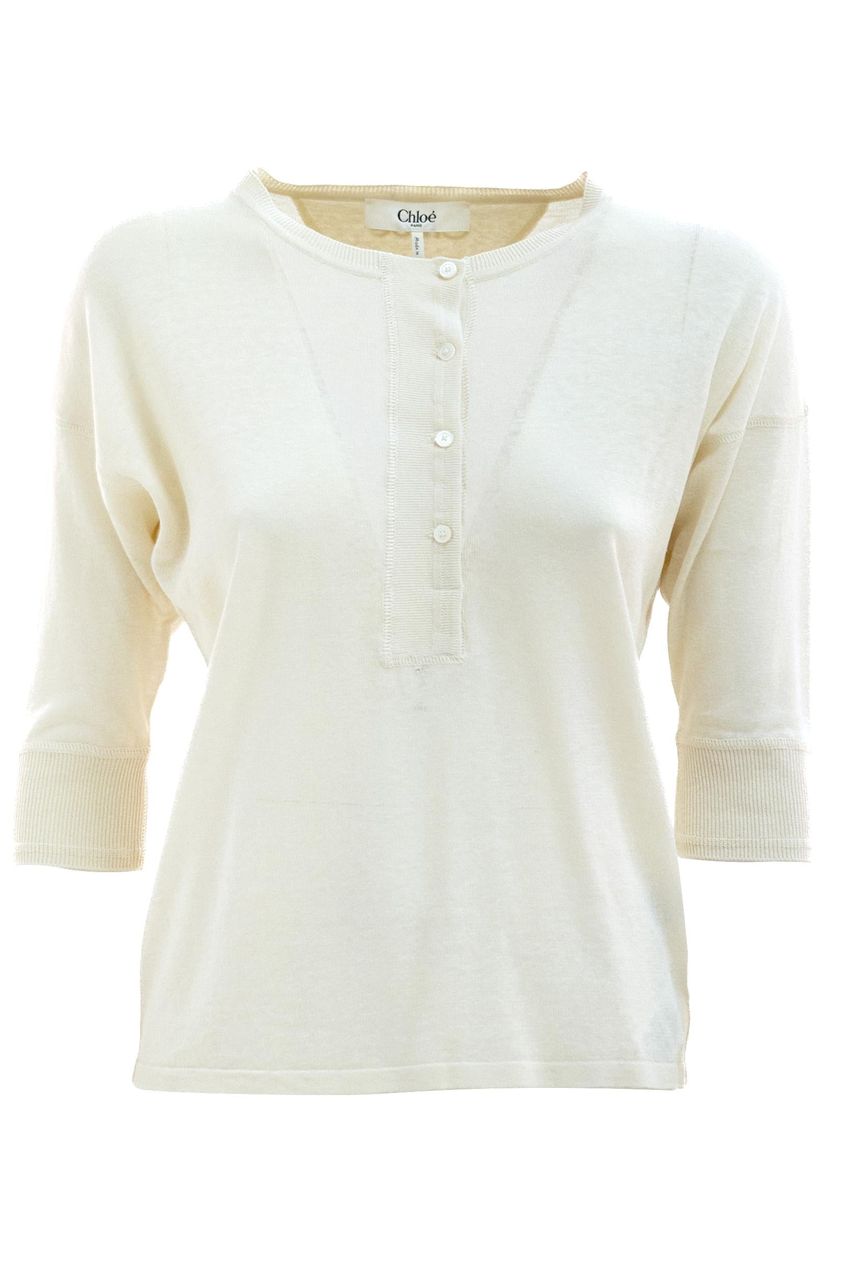 Camicia Henley<BR/> 25UMP06667 107 CHLOE' 