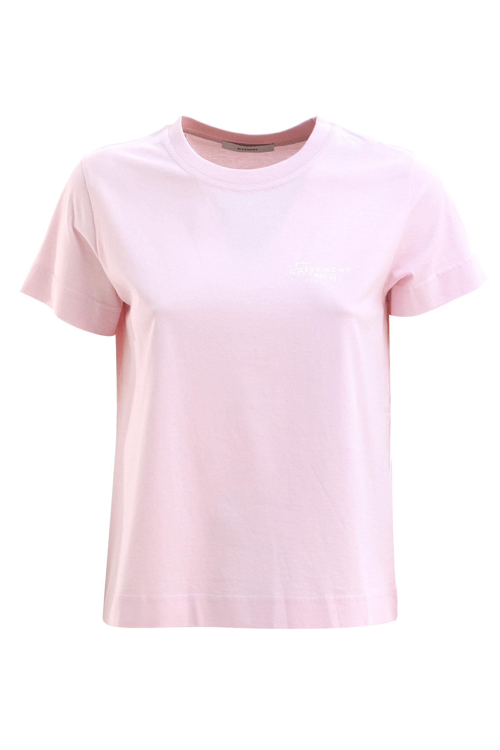 T-shirt in cotone di colore rosa<BR/> BW70FJP7A7 681 GIVENCHY 
