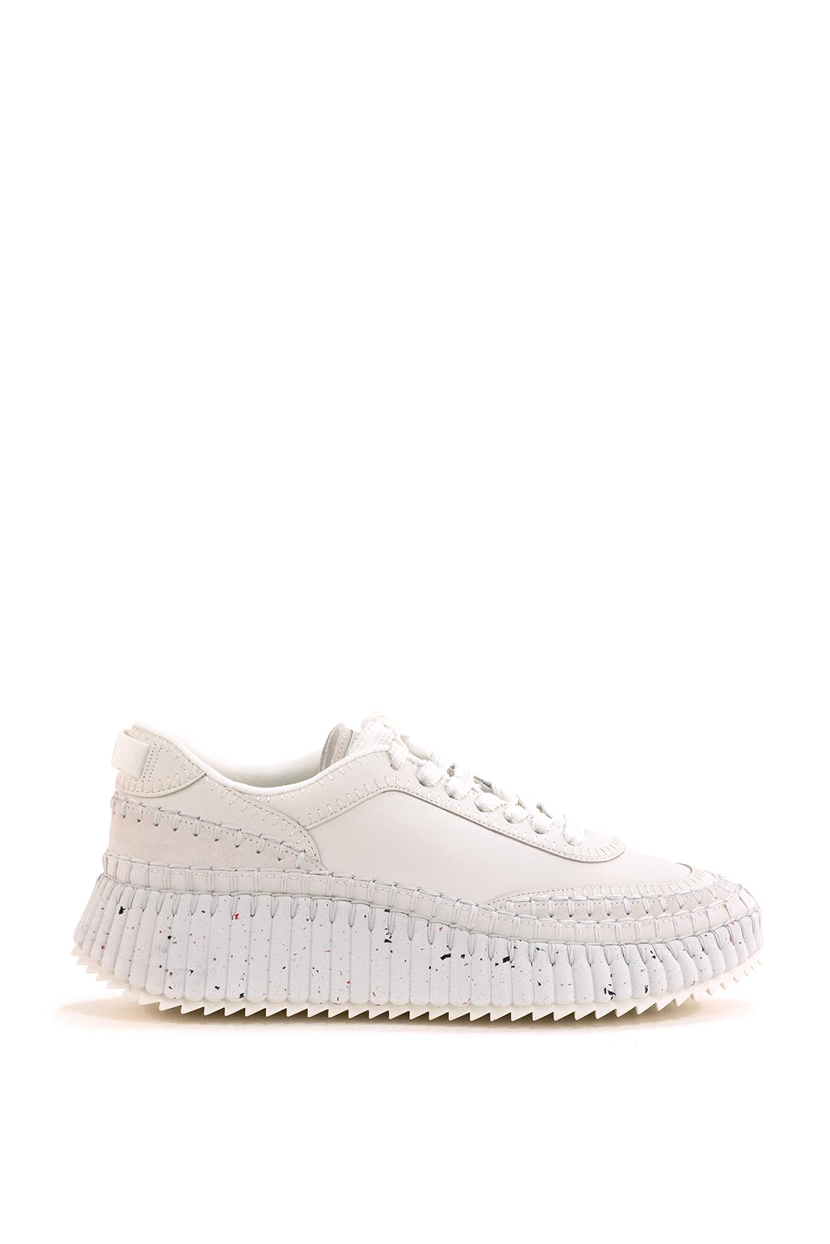 Sneakers Nama in pelle di colore bianco<BR/> C24S00RBD 100 CHLOE' 