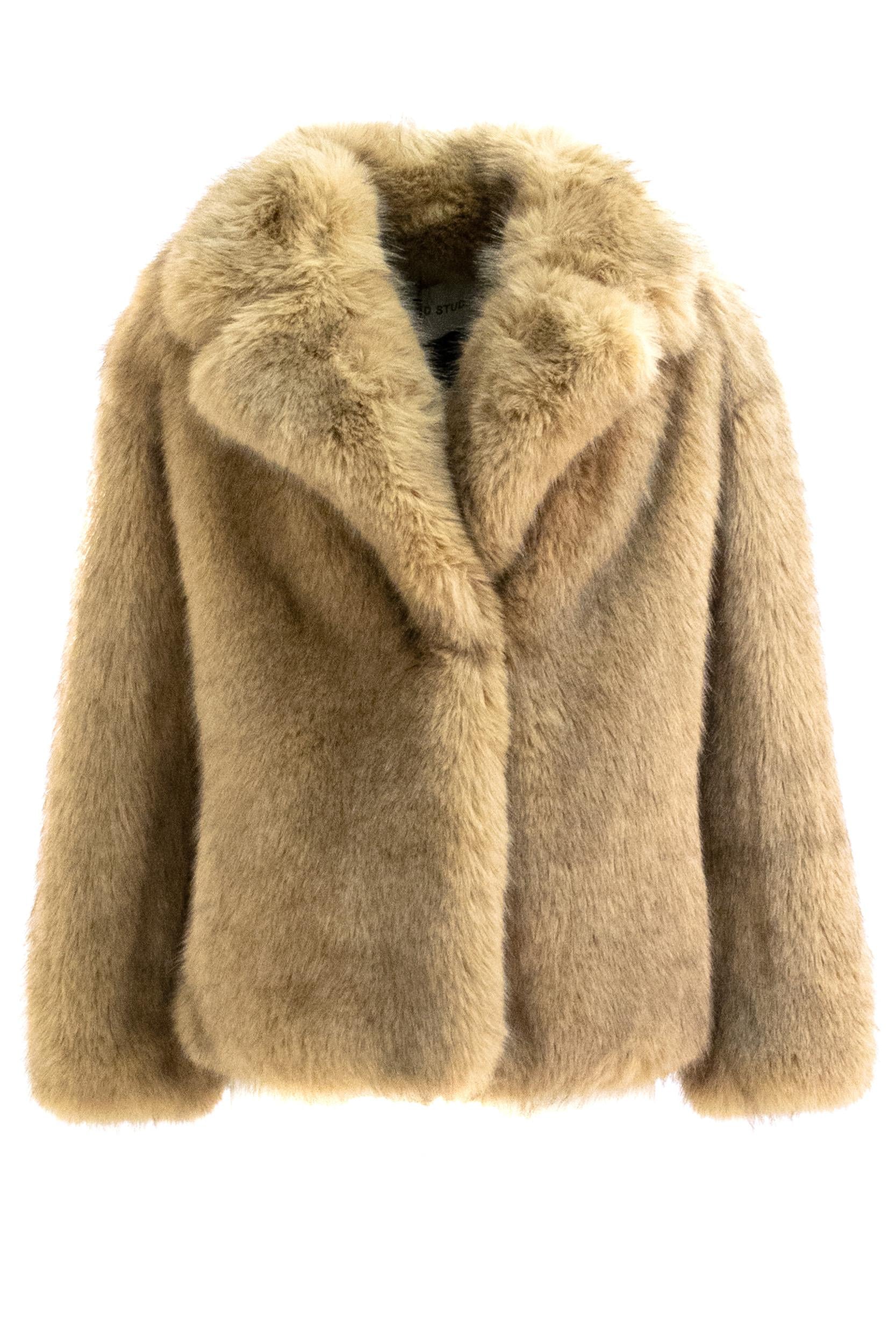 Cappotto corto Valentina in pelliccia sintetica color naturale<BR/> 66552-9164 10200 STAND STUDIO 