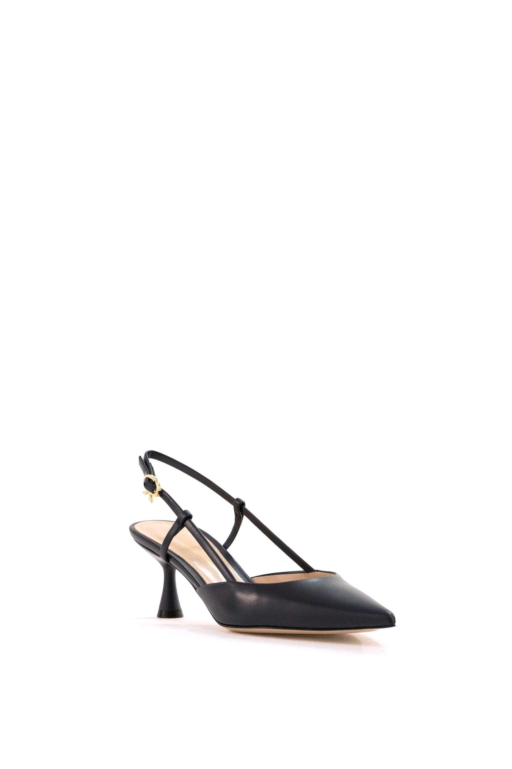 Slingbacks Ascent in pelle di colore blu<BR/> G95332.55LAC.VITDENI DENIM GIANVITO ROSSI 