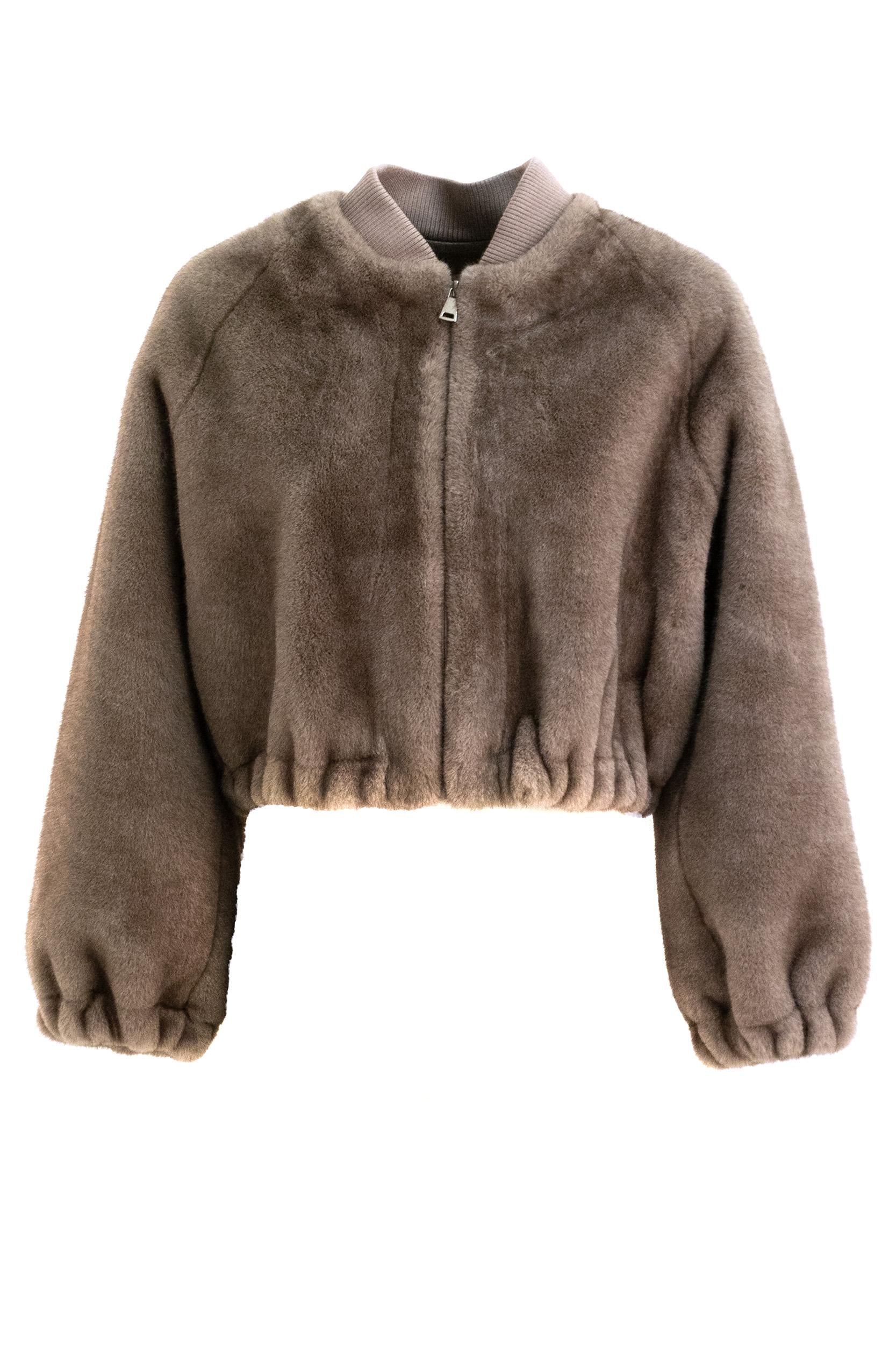 Blouson in Ecopelliccia<BR/> E3114 ECO MINK TAUPE VALENTINI 1972 