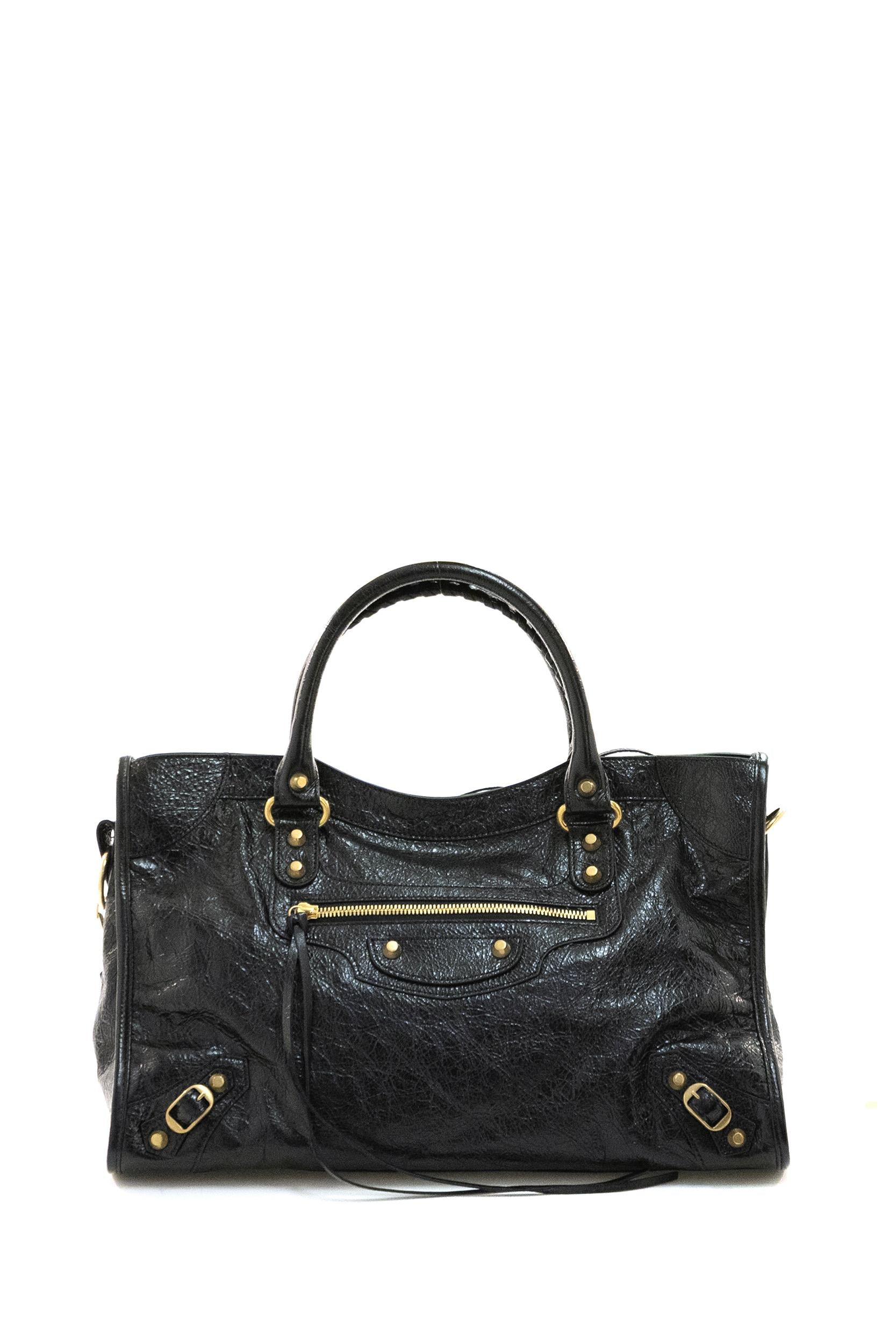 Borsa a Mano Le City Media in Pelle dAgnello<BR/> 823058 210F6 1000 BALENCIAGA 