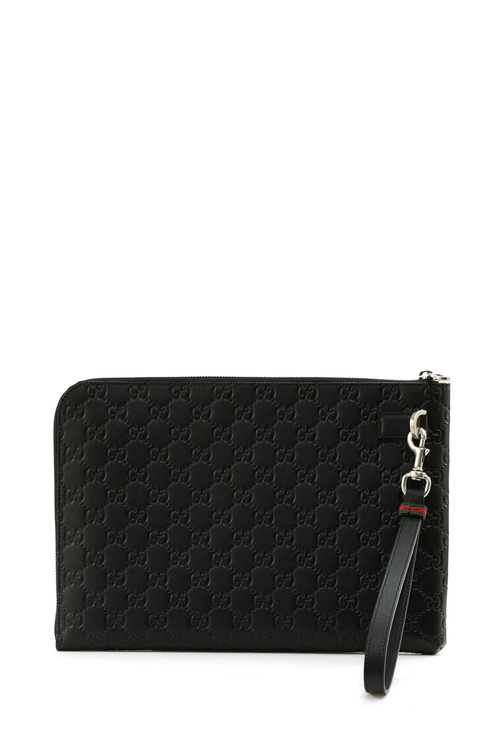 Pouch GG Emblem in Pelle<BR/> 850223 AAFOK 1053 GUCCI 