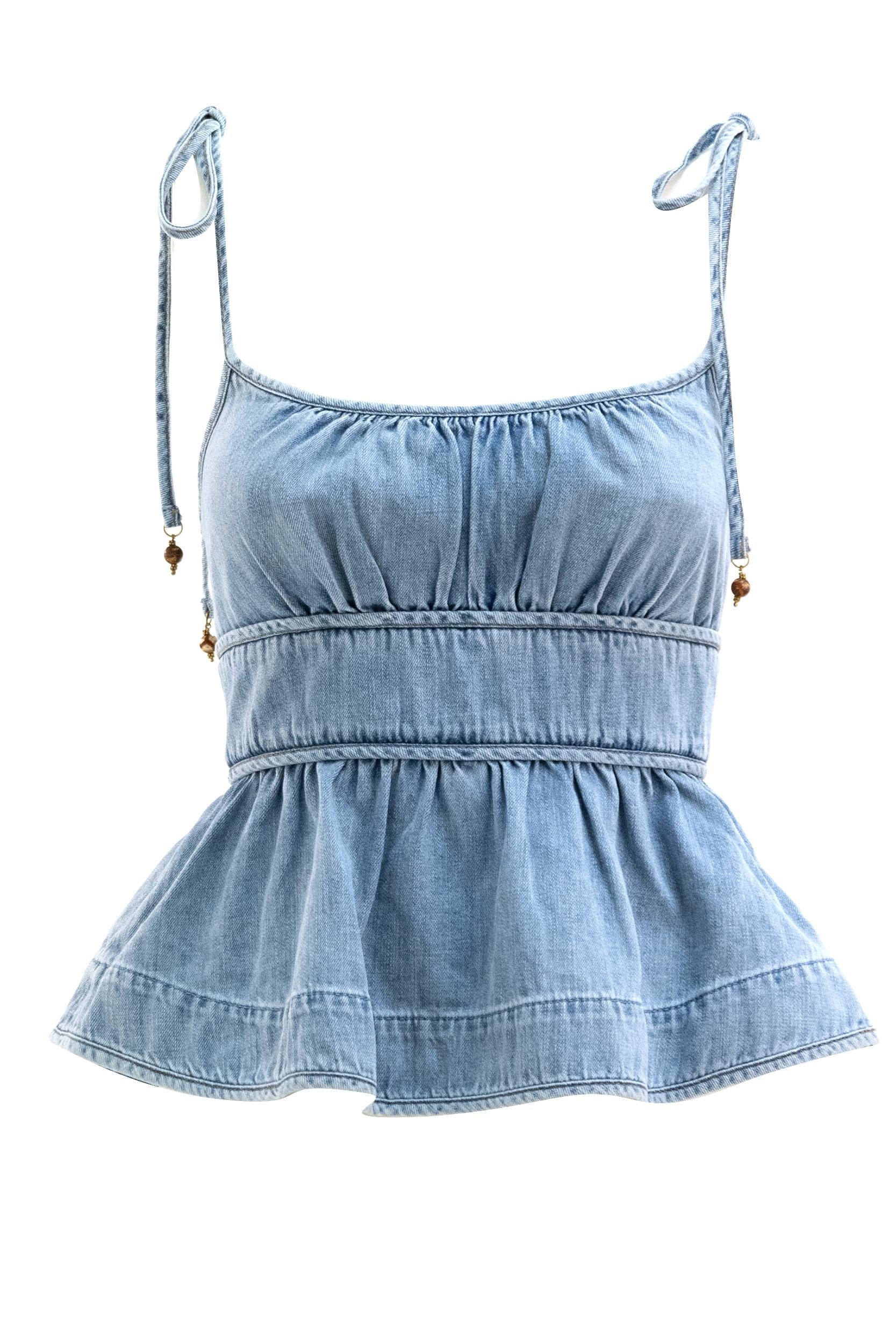 Canotta in Denim Wanderlust<BR/> 5467TRS262 SKYLARK ZIMMERMANN 