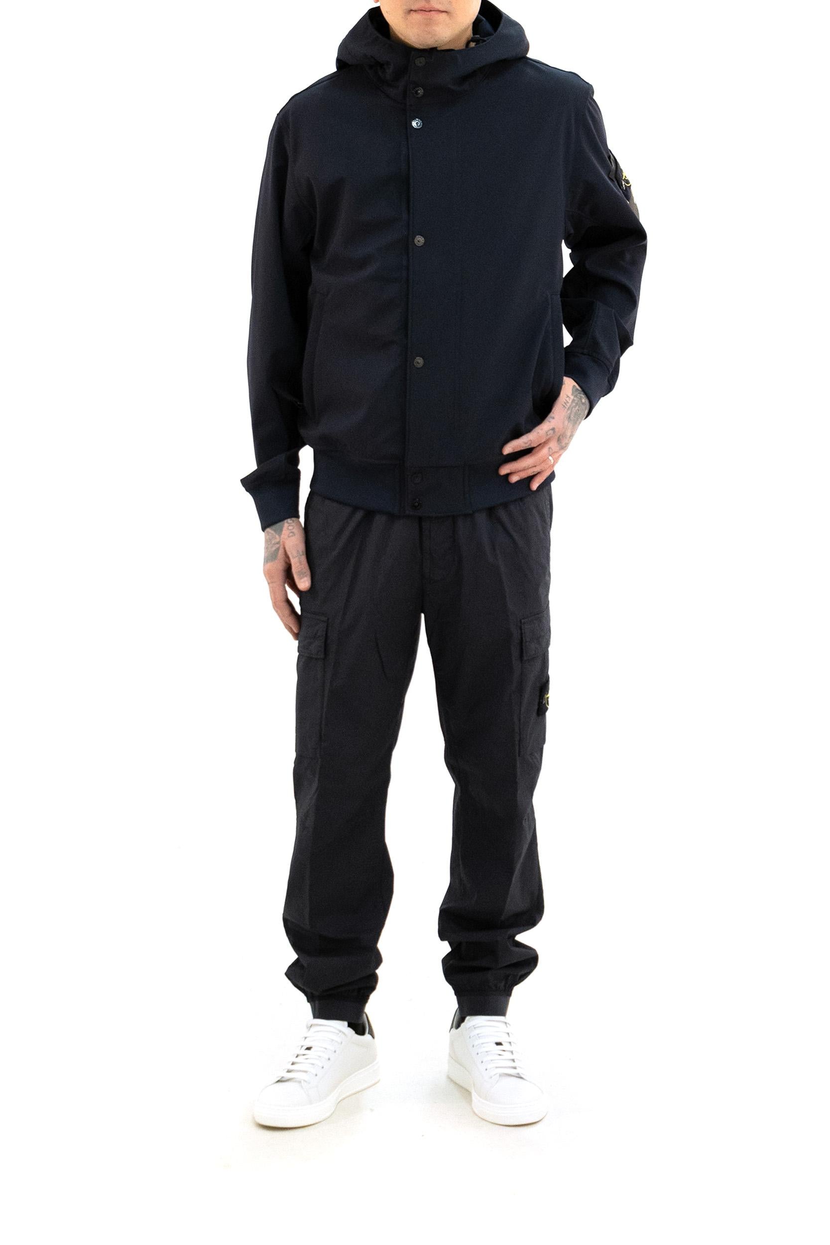 Giacca con Cappuccio in Tessuto Tecnico<BR/> L1S154100118 S0A22 V0020 STONE ISLAND 