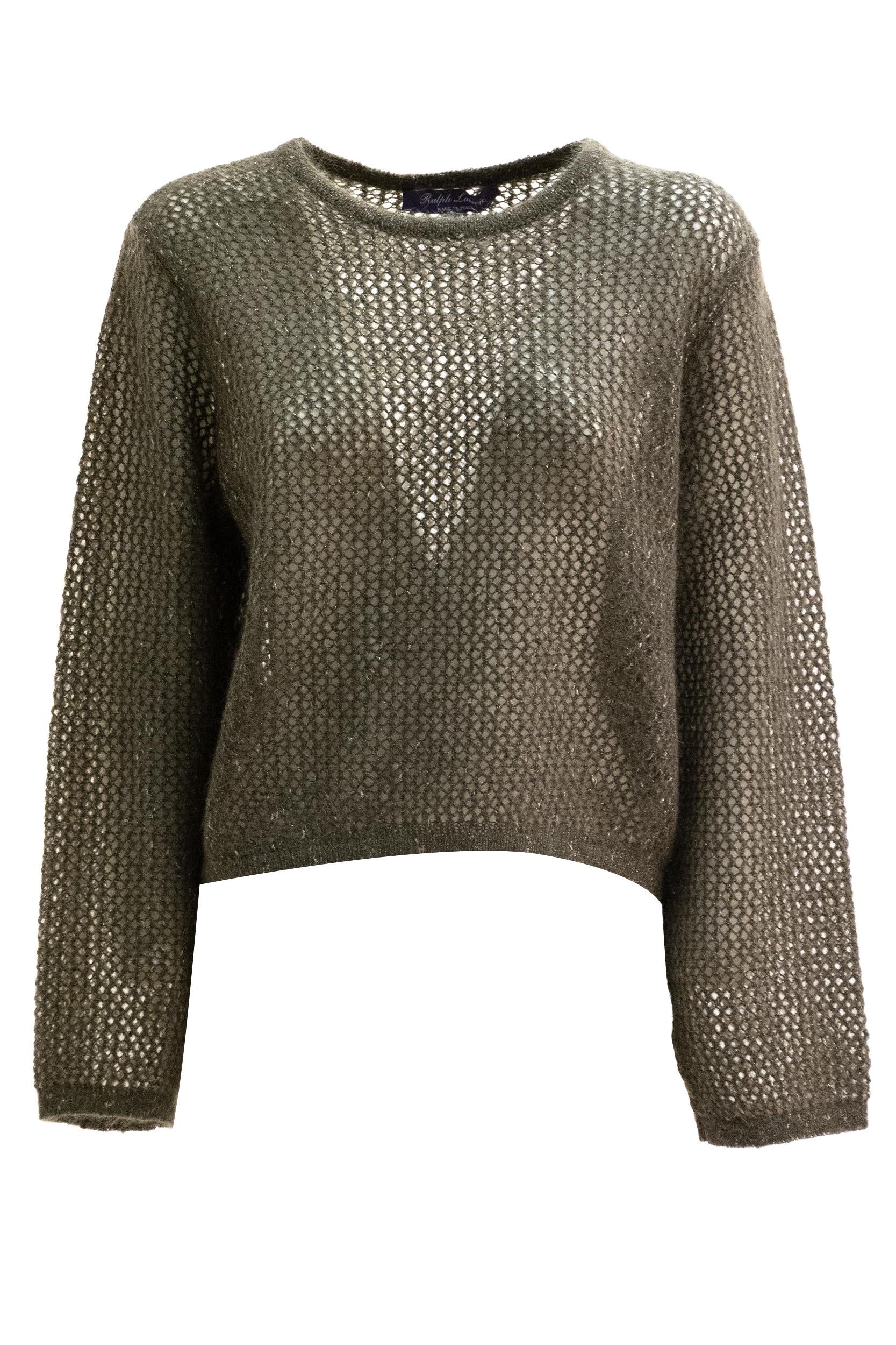 Pullover in maglia di mohair color verde oliva<BR/> 290P18092001 CYPRESS RALPH LAUREN 
