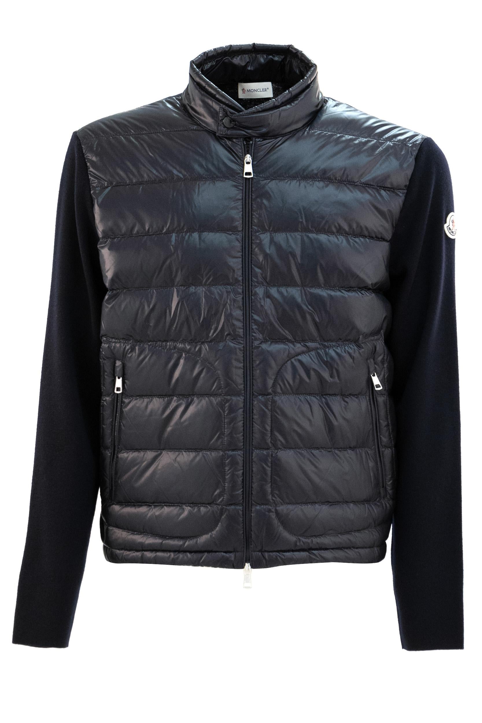 Cardigan Imbottito in Lana con Zip<BR/> 9B000-18 M1131 776 MONCLER 