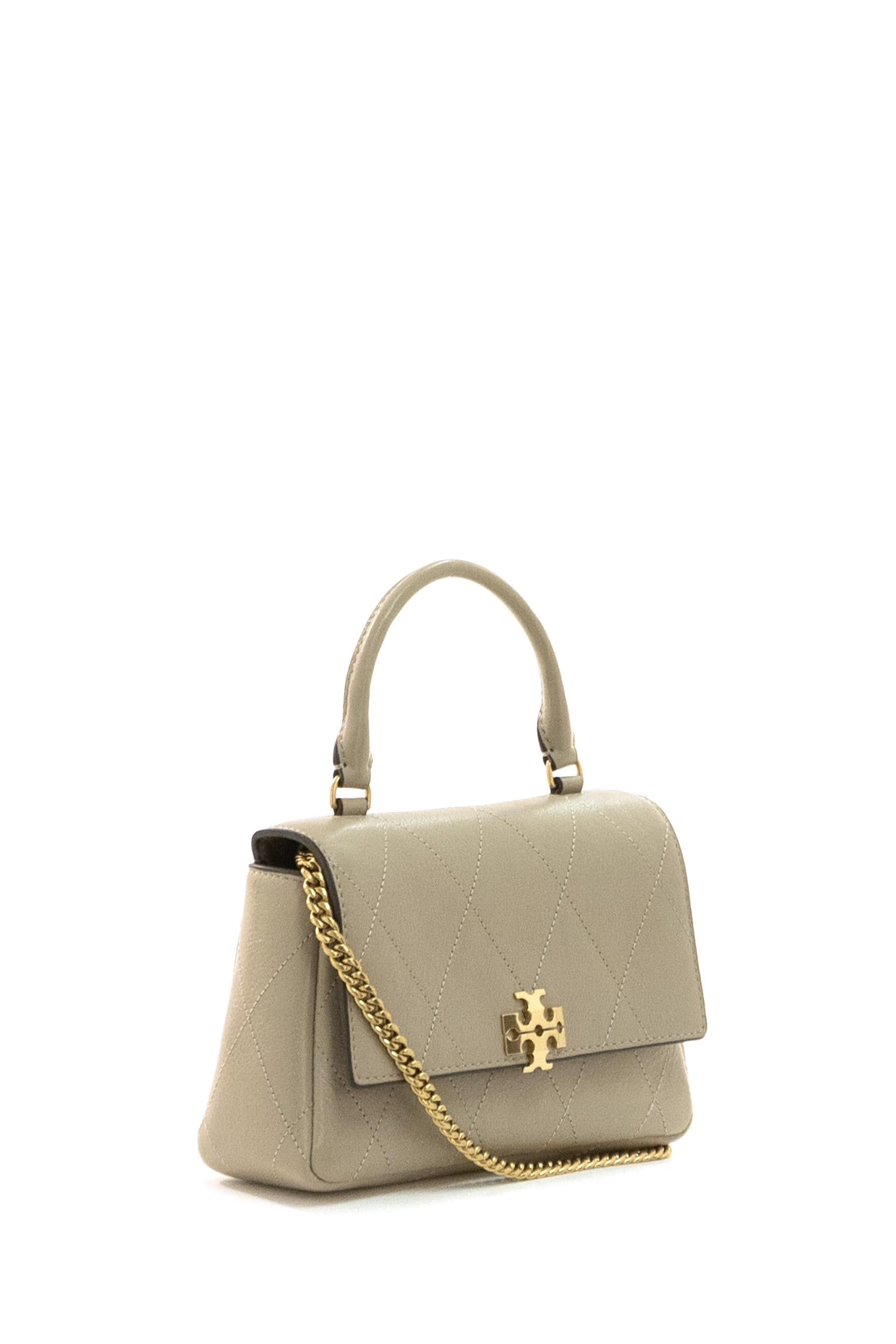Borsa mini Charlie in pelle matelassè di colore beige<BR/> 186032 020 TORY BURCH 