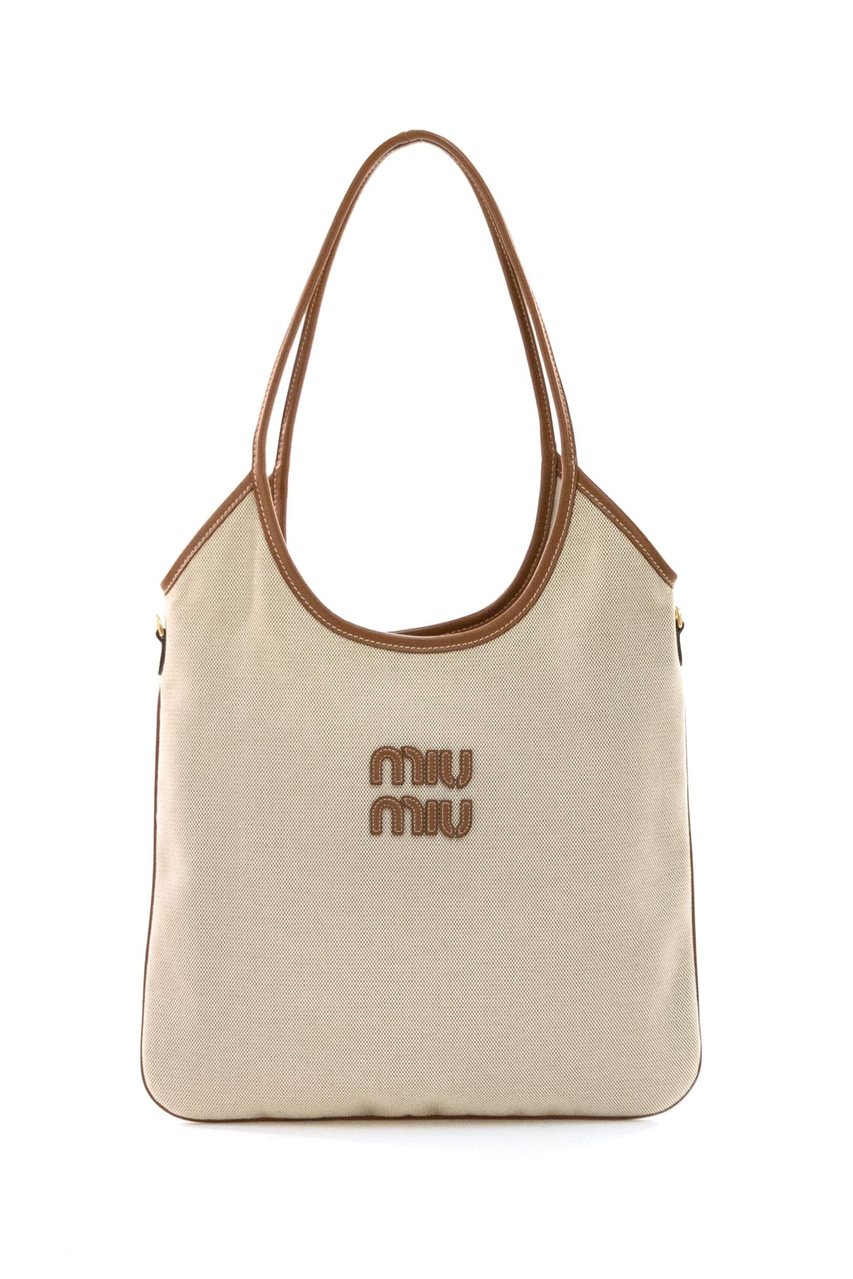 Borsa IVY Canvas Beige<BR/> 5BG231 V MLF ACRN F062F MIU MIU 