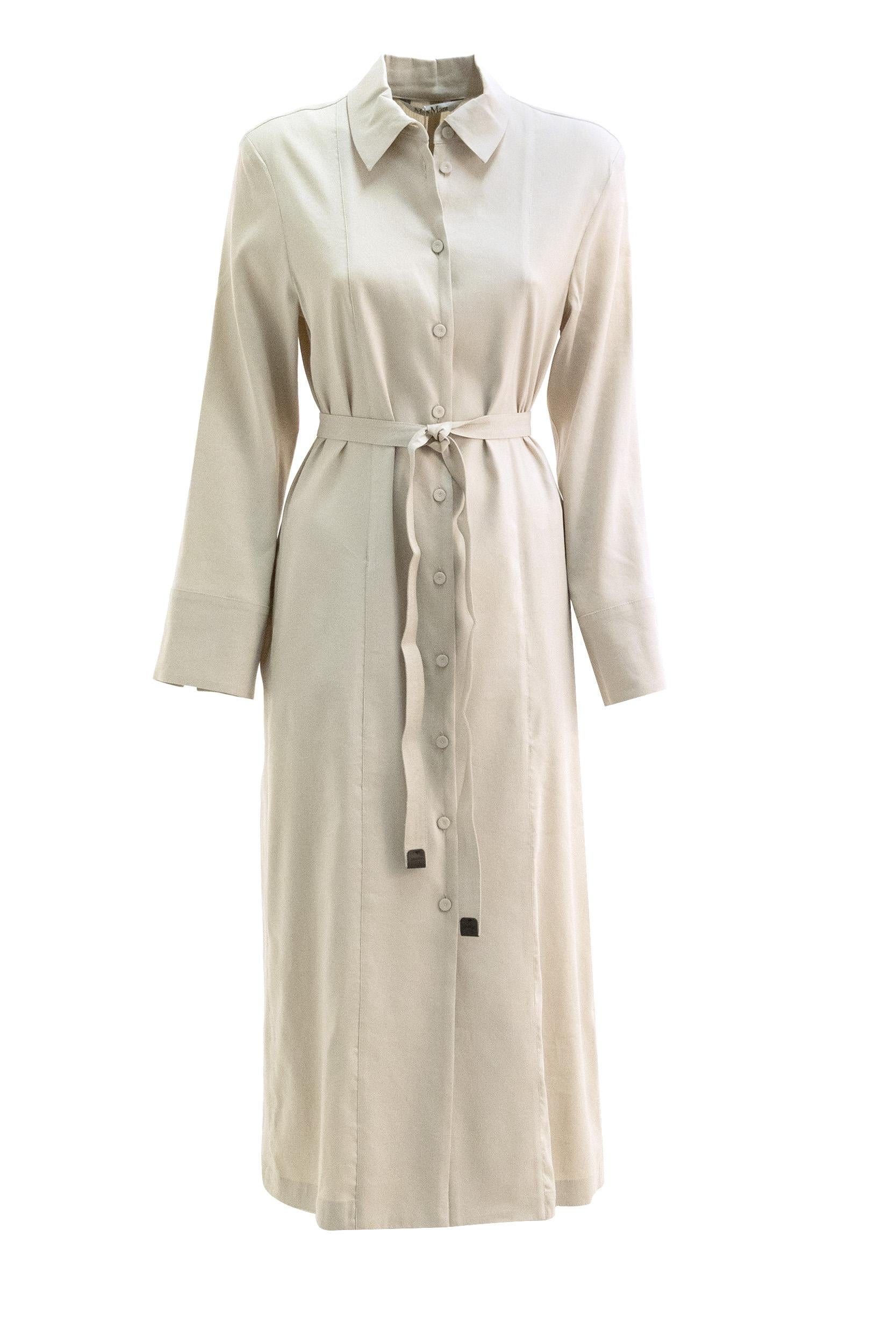 Abito in lino e viscosa di colore beige<BR/> MXPNORDICA 002 MAX MARA 