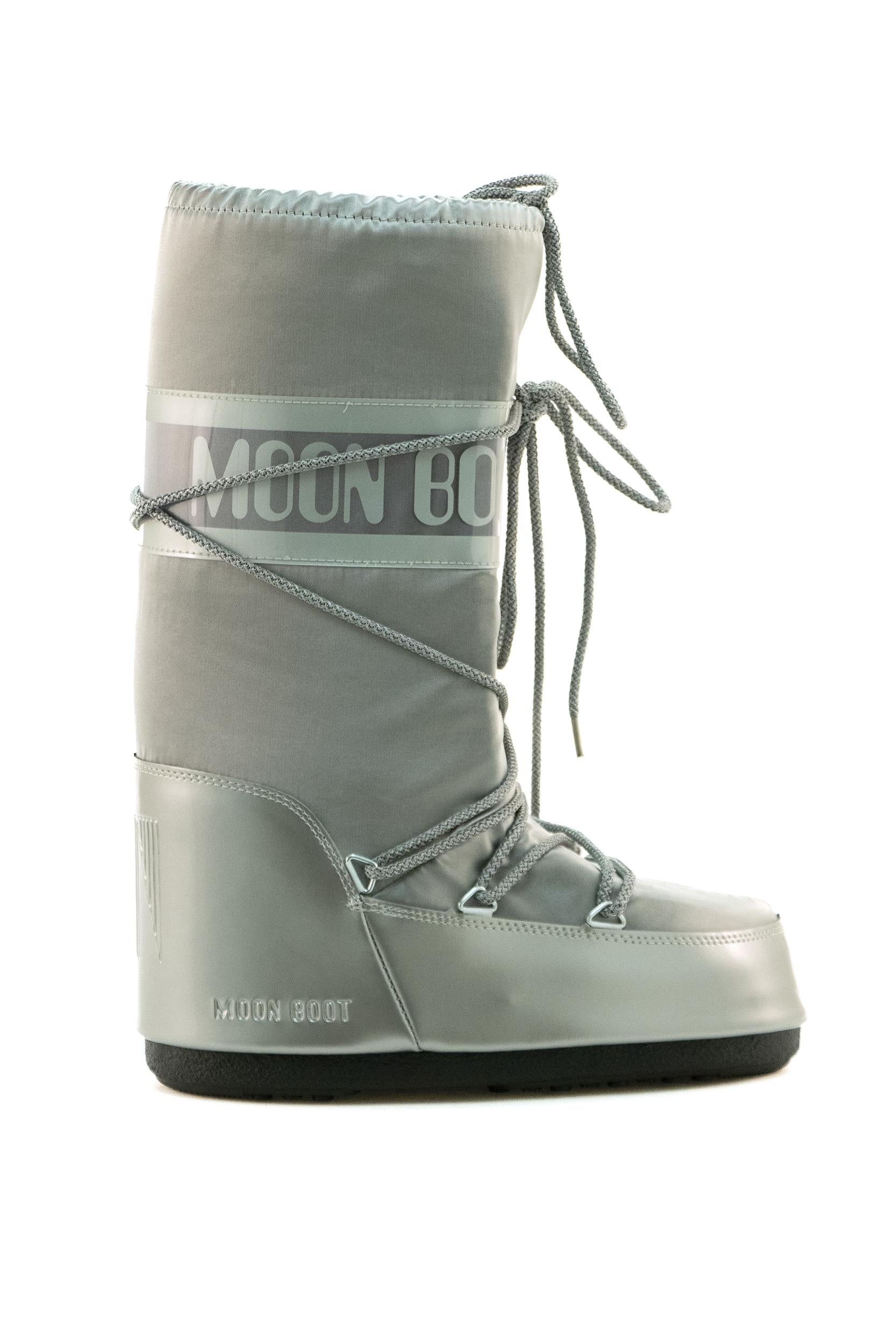 Stivale da neve in raso color argento 80D1401680 H001 MOON BOOT 