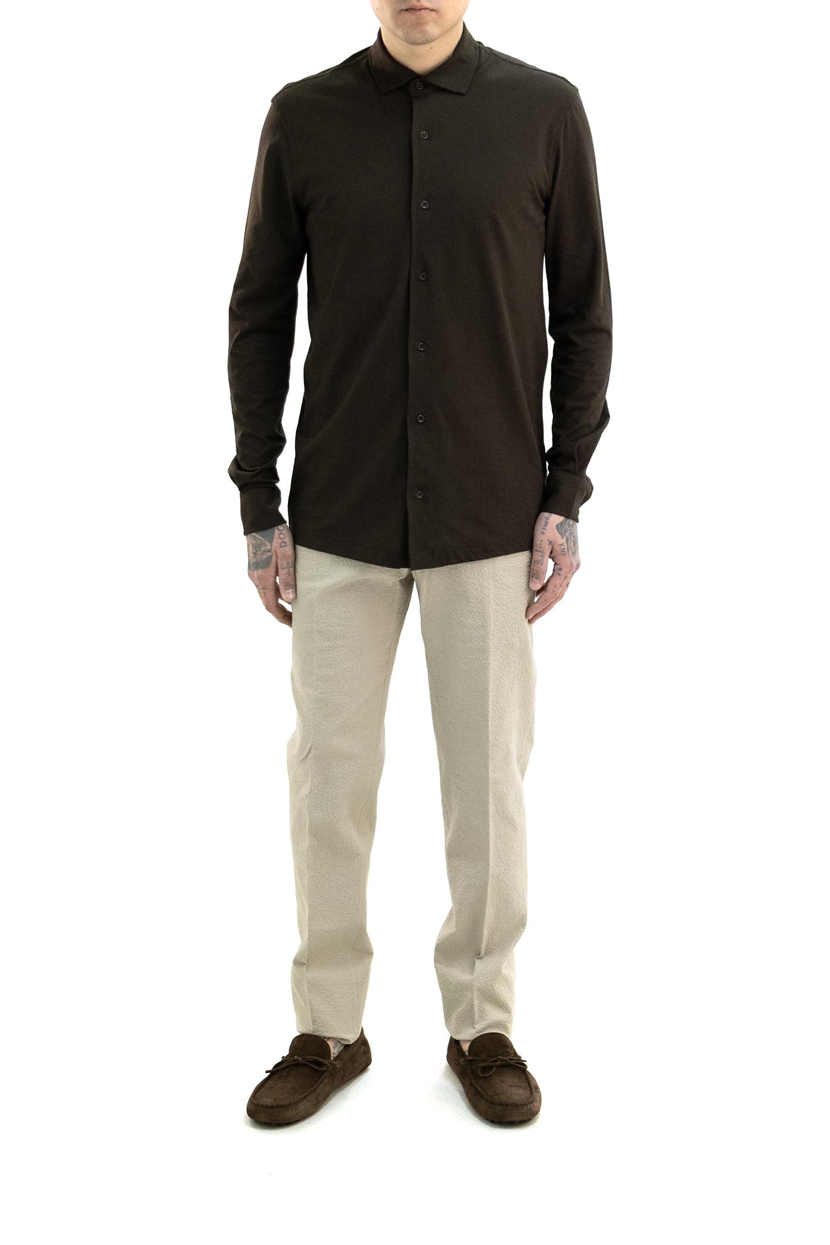 Camicia in cotone di colore marrone<BR/> WCAPRIL W8321025 005 KIred 
