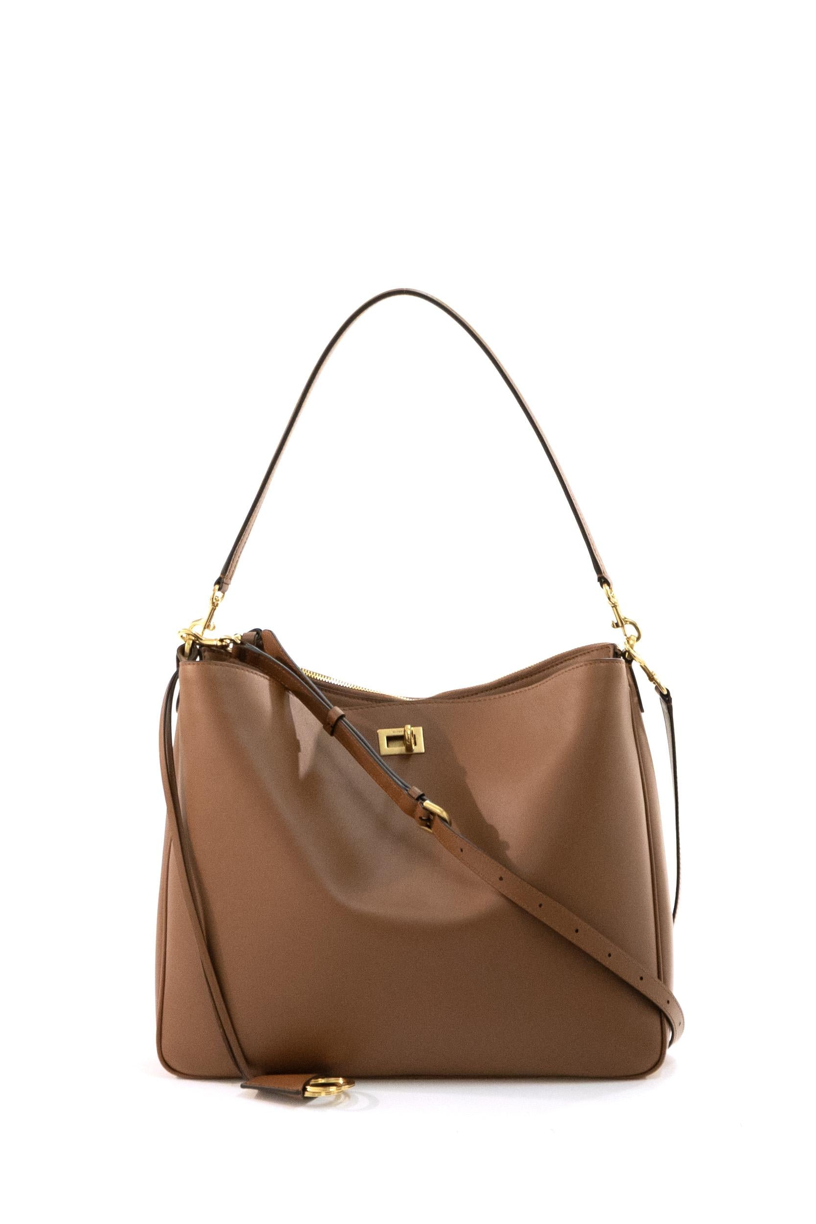 Borsa Rodeo Hobo in pelle di colore marrone<BR/> 854356 2AA4V 2237 BALENCIAGA 