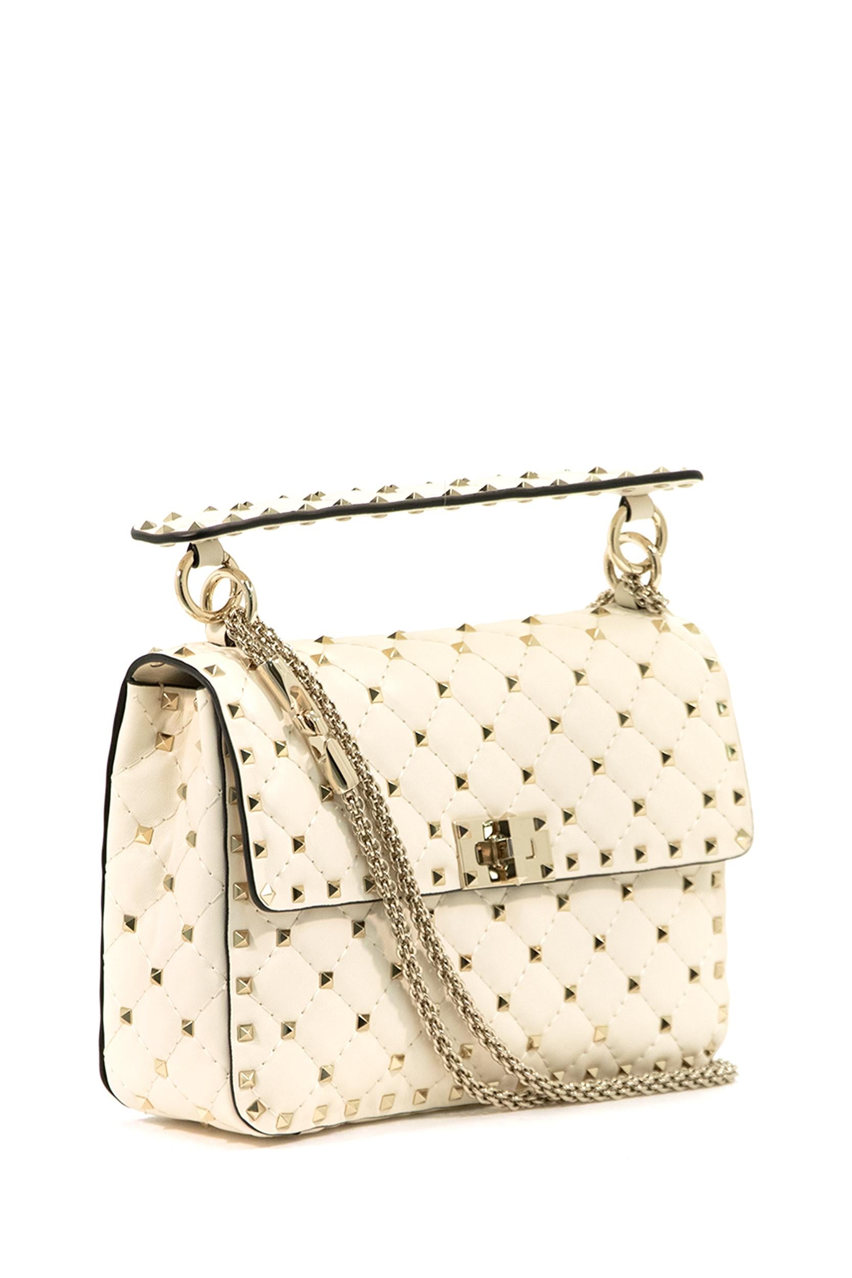 Borsa Rockstud Spike color avorio. 8W2B0122NAP I16 VALENTINO GARAVANI 