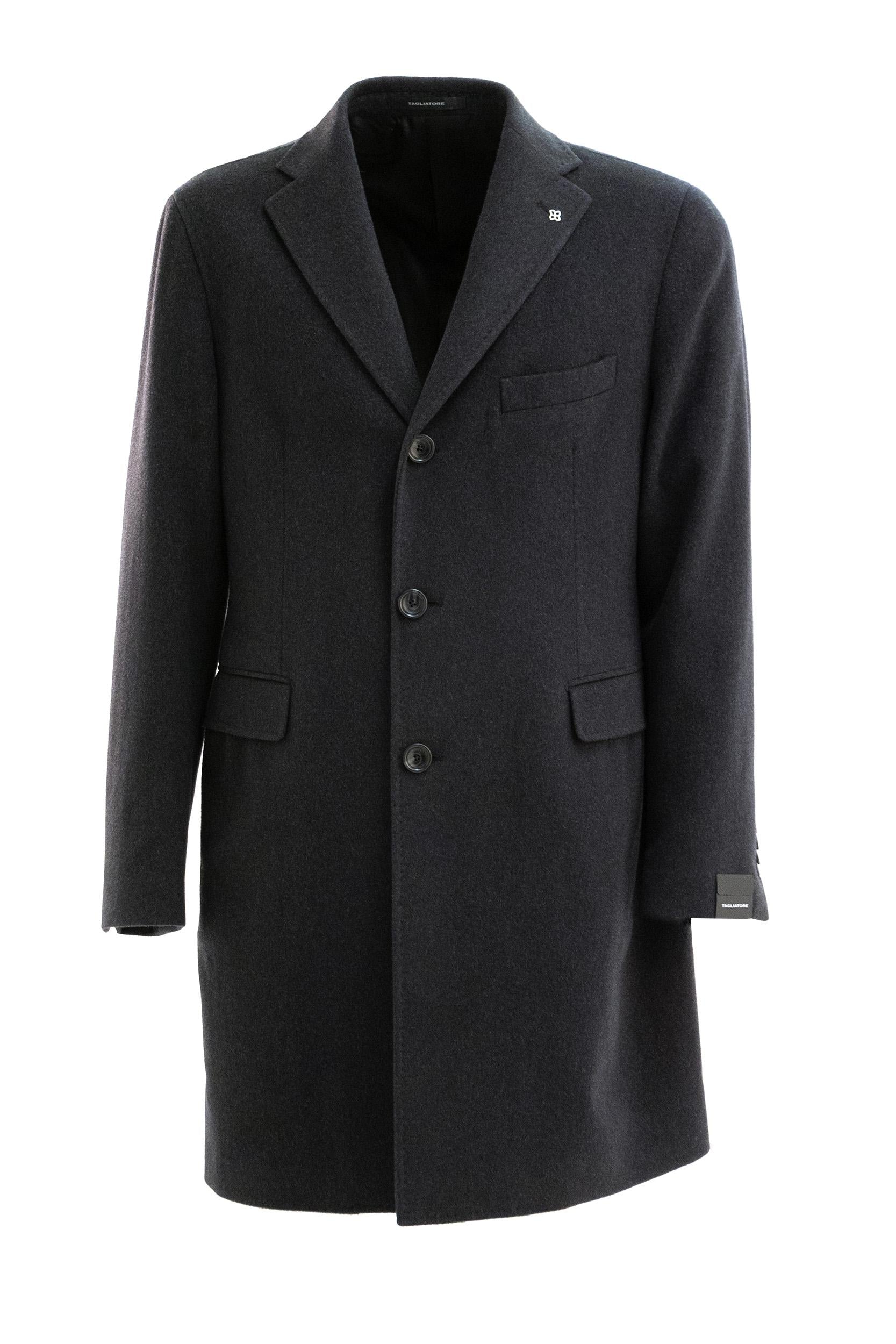 Cappotto monopetto in lana e cashmere di colore grigio scuro<BR/> CFBM13B-350001U S5052 TAGLIATORE 
